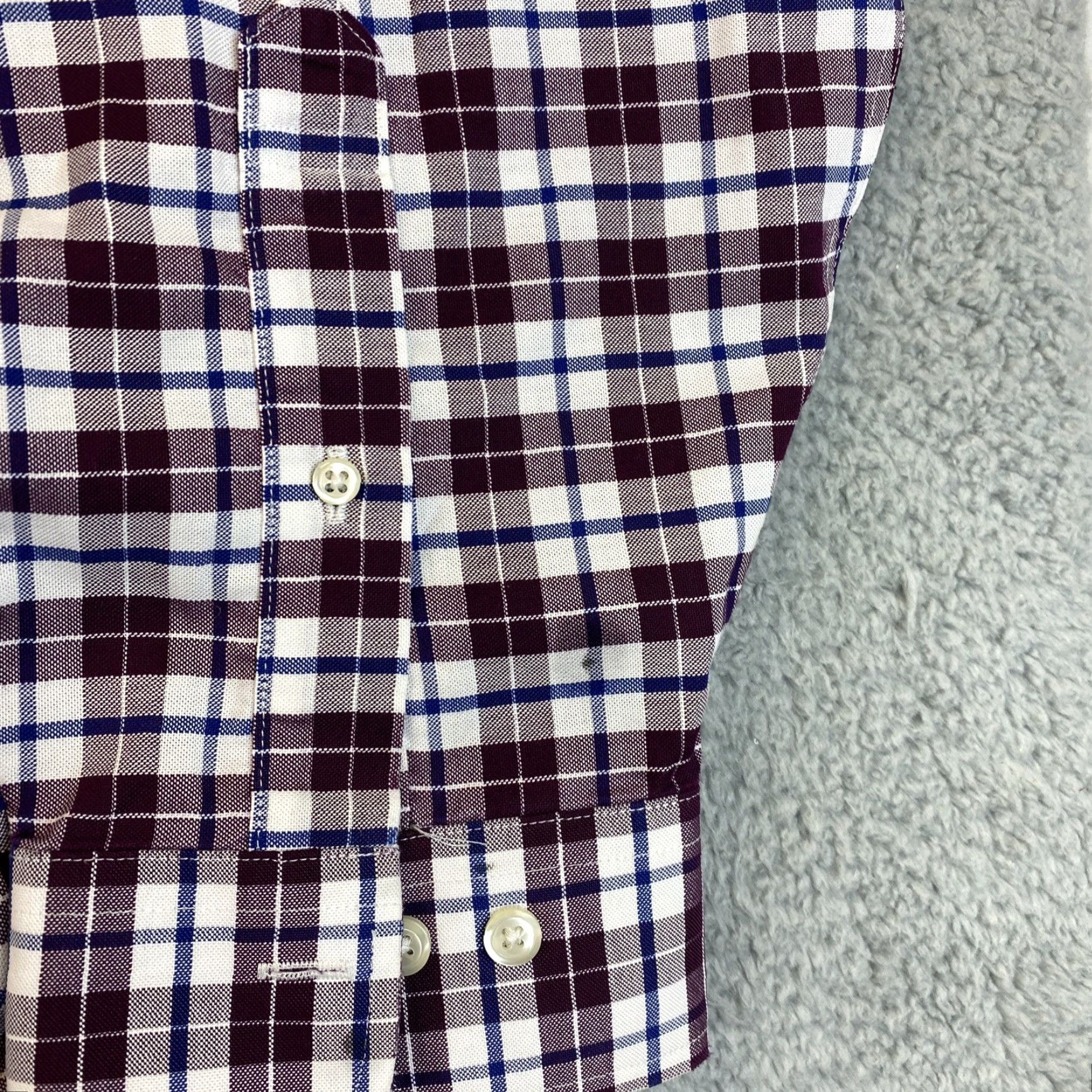 Brooks Brothers VINTAGE Brooks Brothers Dress Shirt Red Purple Plaid 2XL/Regular Men Button-Down Collar 74-9 Regent Fit Size 48R - 3 Thumbnail