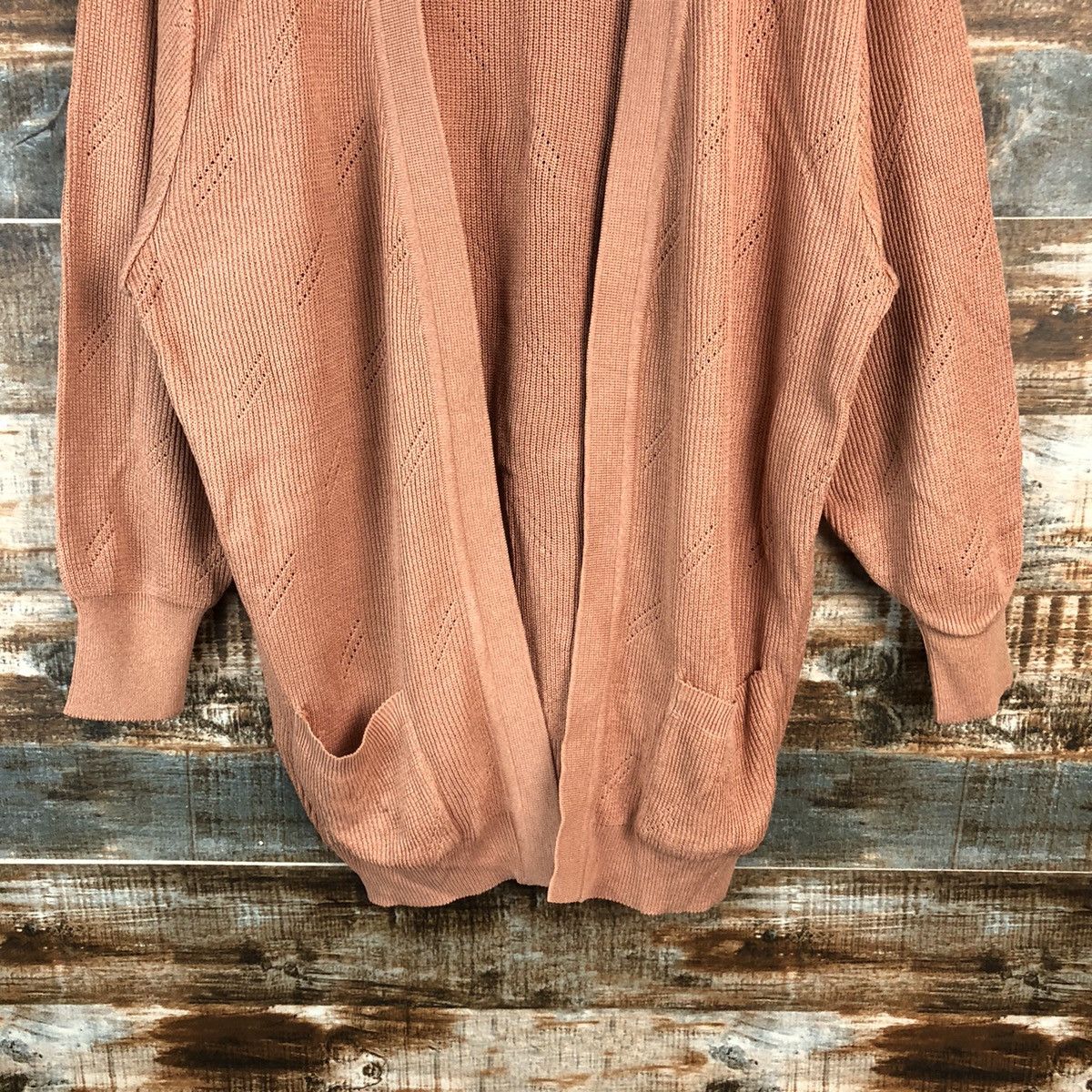Homespun Knitwear DL Japanese Brand Orange Cardigan Knitweaer #C483 Size XL / US 12-14 / IT 48-50 - 6 Thumbnail