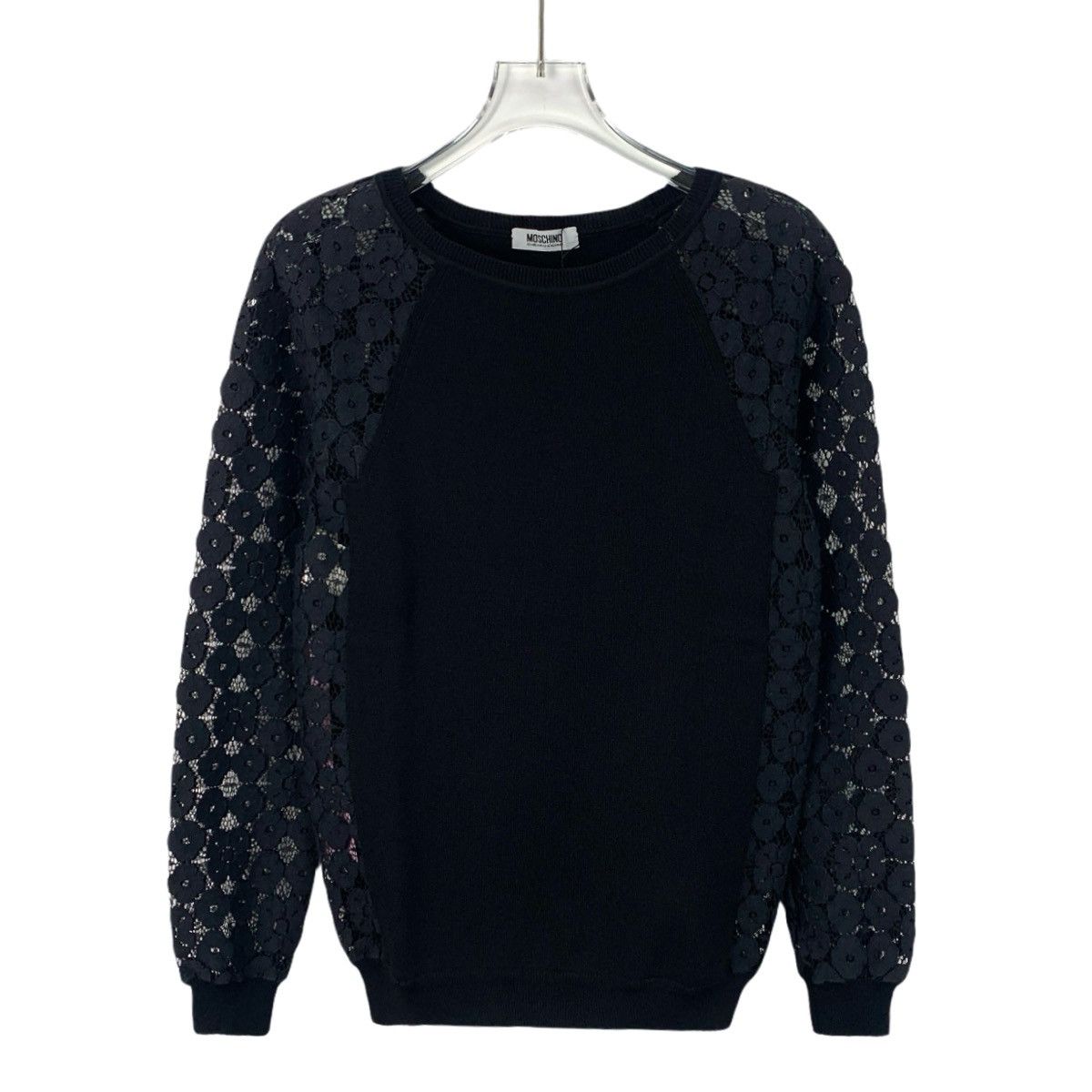 Moschino Moschino Black Hollow Out Long Sleeve Knit Sweater K26WX Size M / US 6-8 / IT 42-44 - 1 Thumbnail