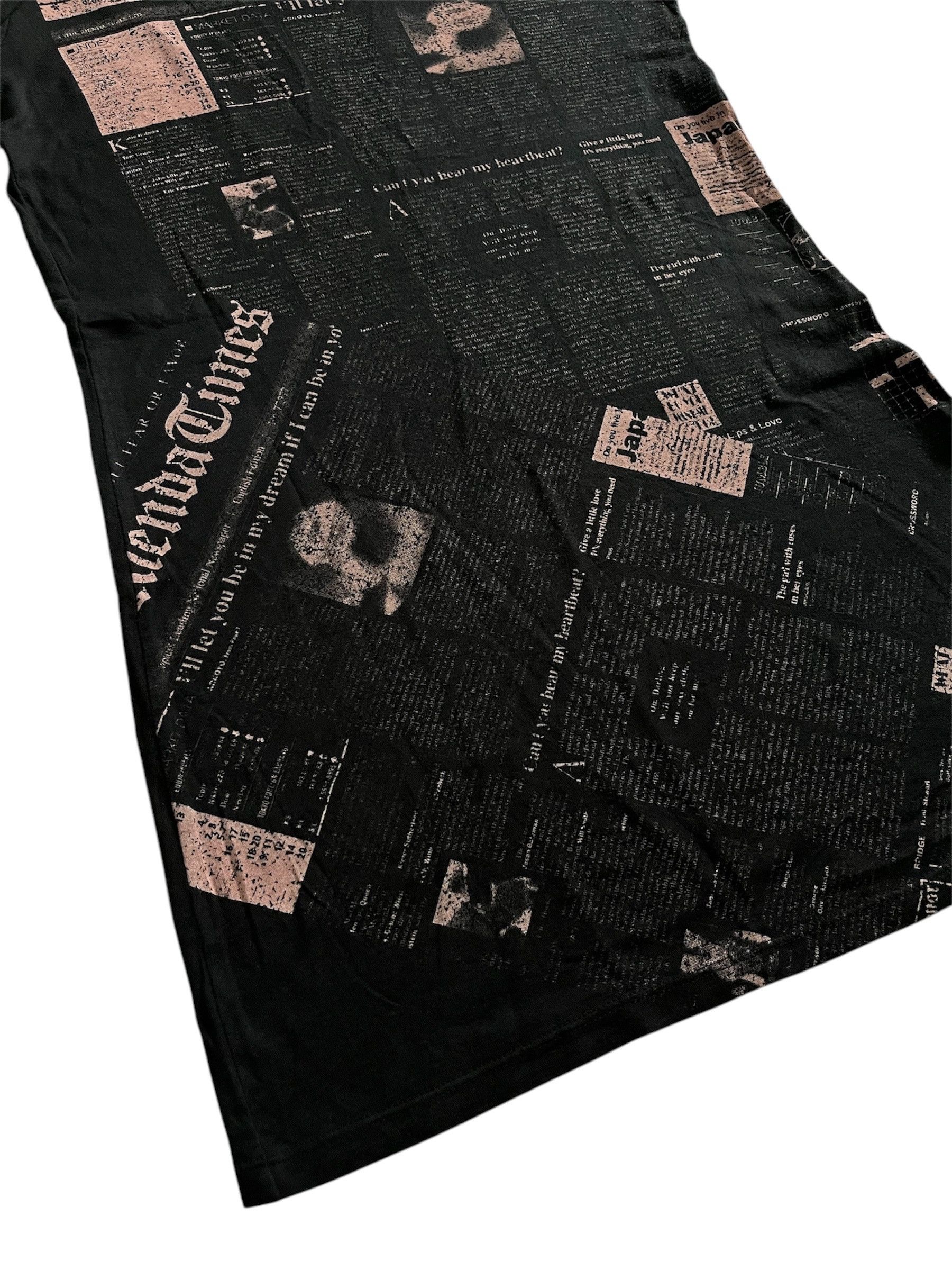 If Six Was Nine × Japanese Brand × Tornado Mart Rienda Japanese Brand Newspaper Print T-Shirt Size S / US 4 / IT 40 - 3 Thumbnail