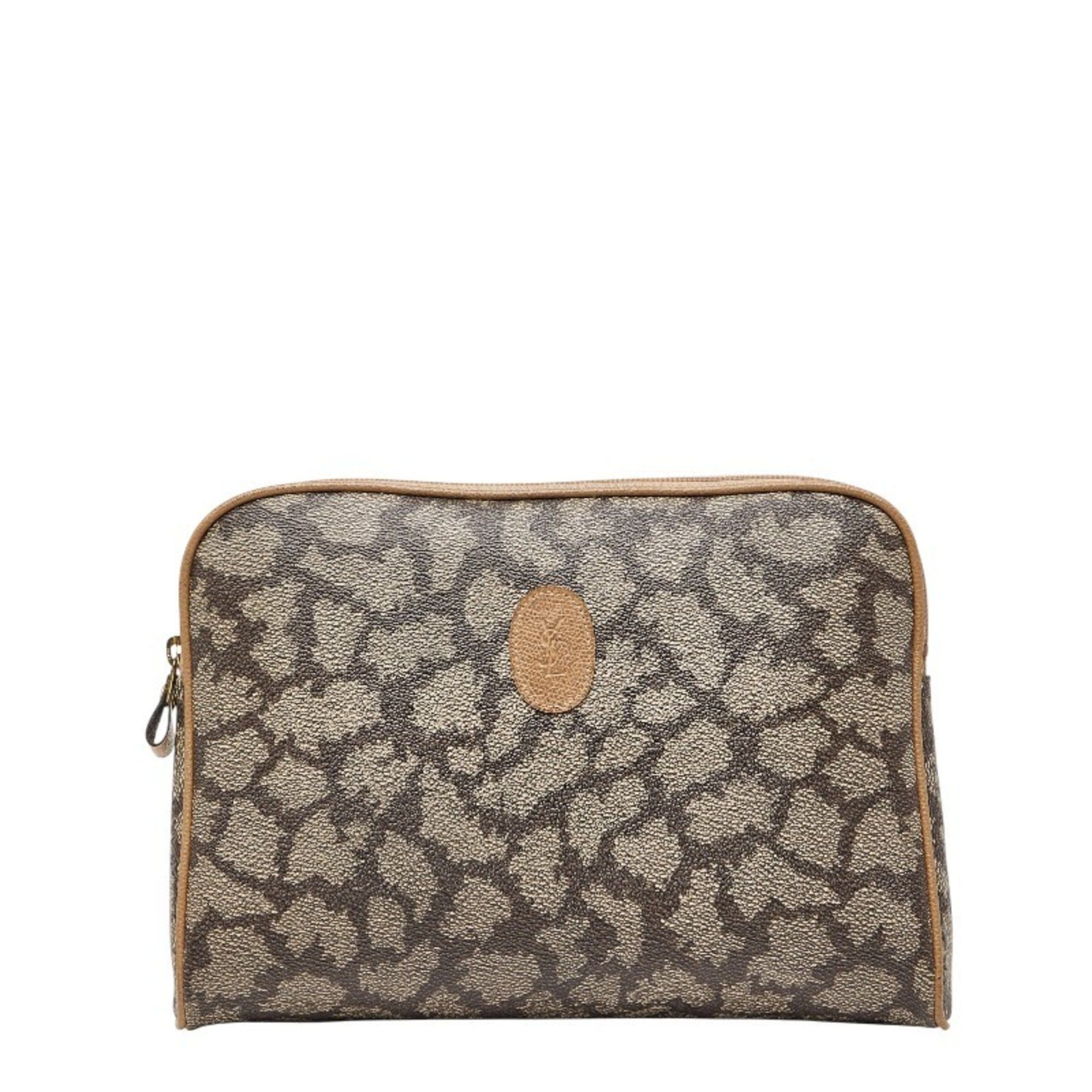 Saint Laurent Paris Saint Laurent Giraffe clutch bag/second bag in beige and brown leather for women. Size ONE SIZE - 1 Thumbnail