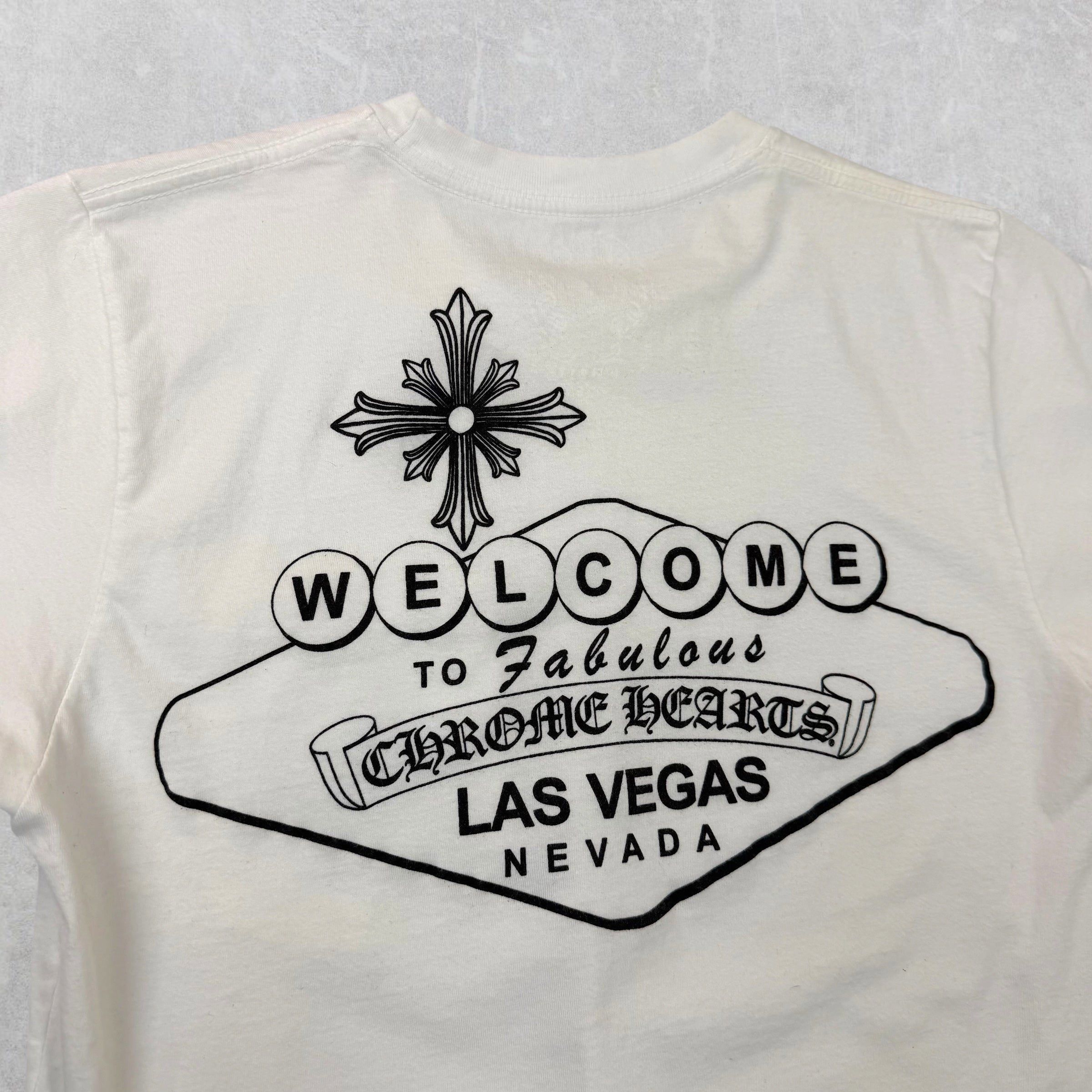 Chrome Hearts Chrome Hearts White Welcome to Vegas Tee Small Size US S / EU 44-46 / 1 - 3 Thumbnail
