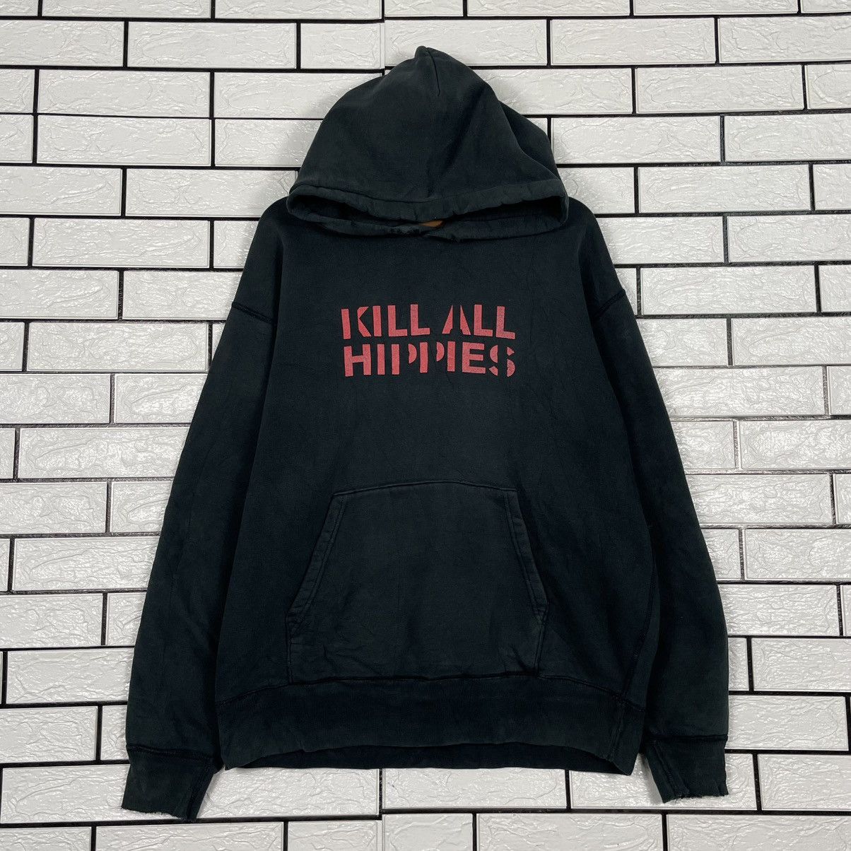 Japanese Brand Kill All Hippies Black Pullover Hoodie Size US L / EU 52-54 / 3 - 1 Thumbnail
