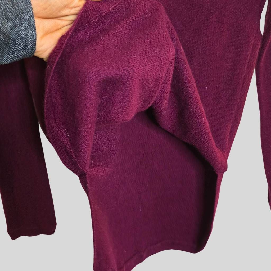 Cynthia Rowley Cynthia Rowley 100% Cashmere Sweater Burgundy Wine Split Hem Size M / US 6-8 / IT 42-44 - 12 Thumbnail