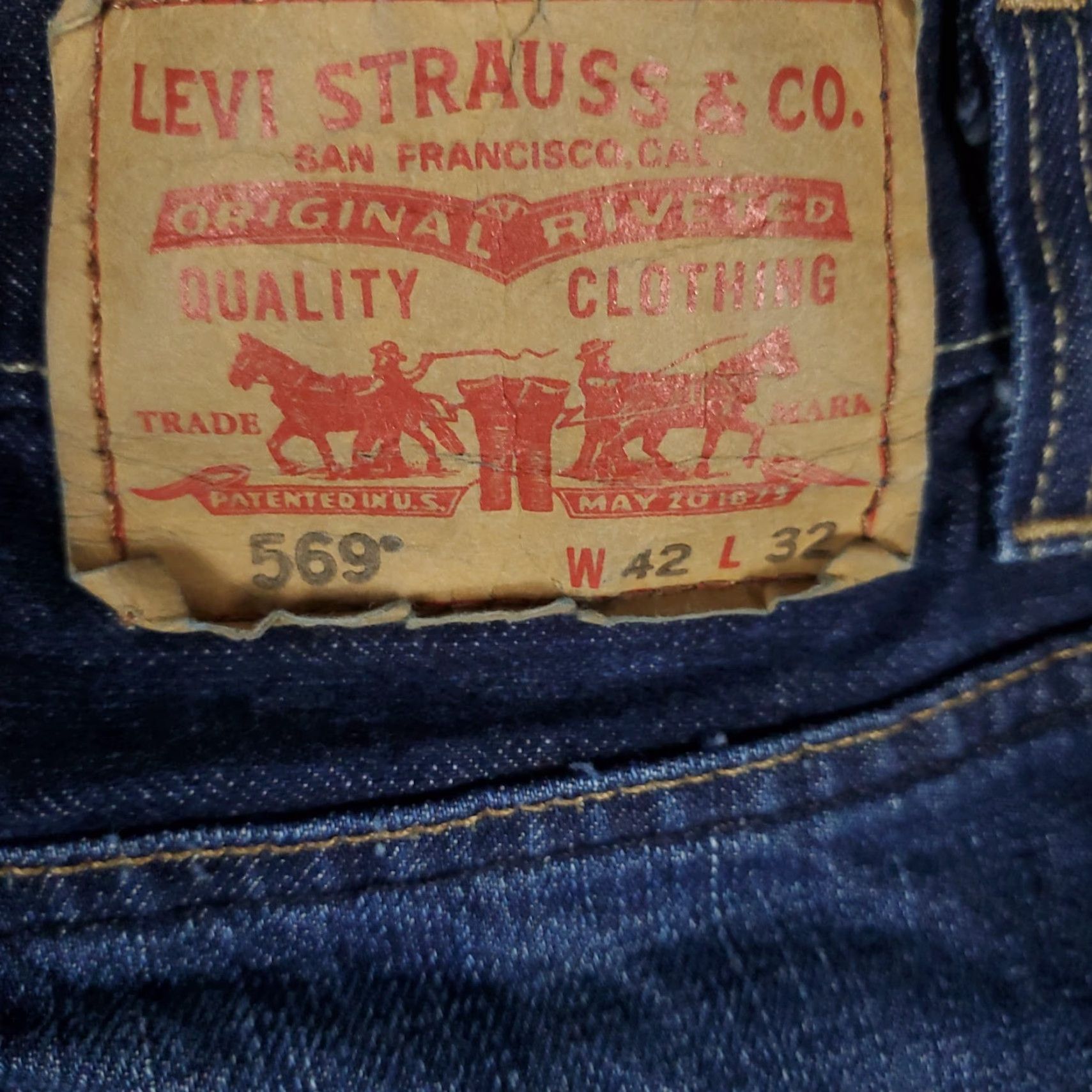 Levi's Levi's 569 Jeans Mens Regular 42x32 Blue Denim Loose Fit Pants Size US 42 / EU 58 - 6 Thumbnail