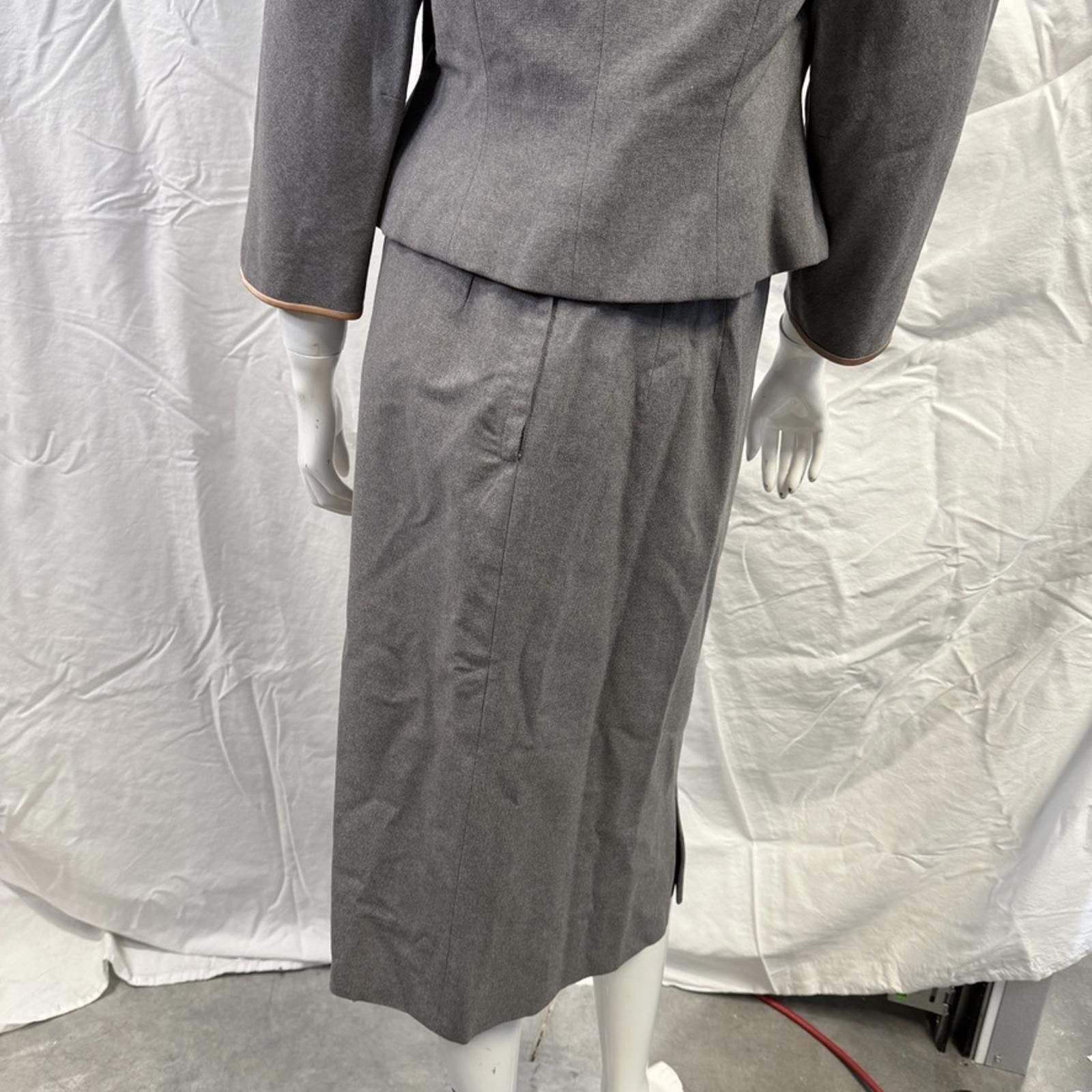 Vintage 1950s Vtg Gray Women’s Suit Wiggle Skirt Jacket Rockabilly M Size M / US 6-8 / IT 42-44 - 8 Thumbnail