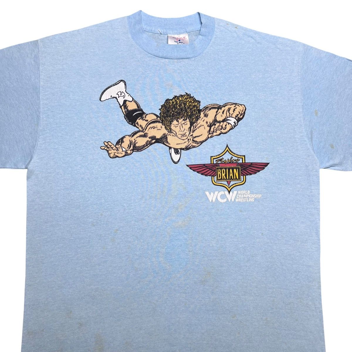 Vintage × WCW/nWo Vintage 1990s WCW Flying Brian Pillman Wrestling T-Shirt Size US XL / EU 56 / 4 - 4 Thumbnail