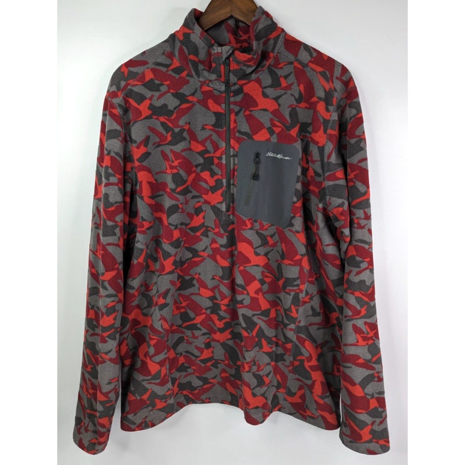 Eddie Bauer VINTAGE Eddie Bauer First Ascent Sweatshirt Logo Fleece Camo Red TXL Men Long Sleeve Zip Pockets Athletic Outdoor Active 1/4 Zip Logo Size US XL / EU 56 / 4 - 2 Thumbnail