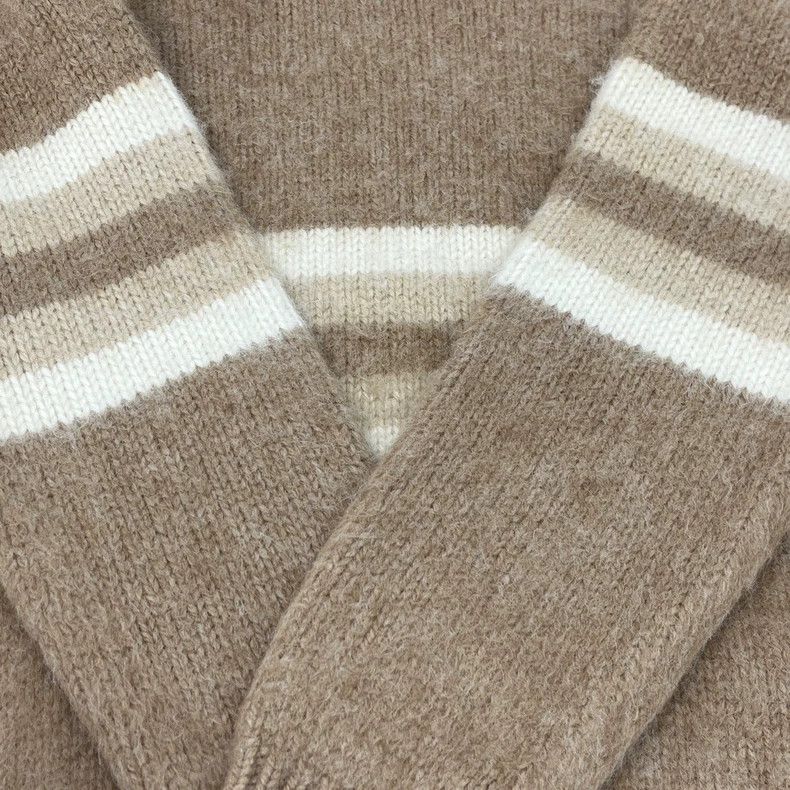 Prada Prada Size 38 Camel striped alpaca wool sweater 2502-Nexta Size US XS / EU 42 / 0 - 8 Thumbnail