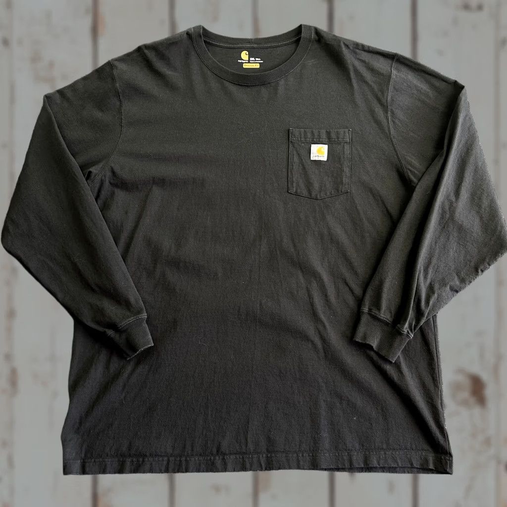 Carhartt Carhartt Pocket Tee Long Sleeve T Shirt 2XLT Black 100% Cotton Logo Workwear Mens Shirt Size US XXL / EU 58 / 5 - 1 Thumbnail