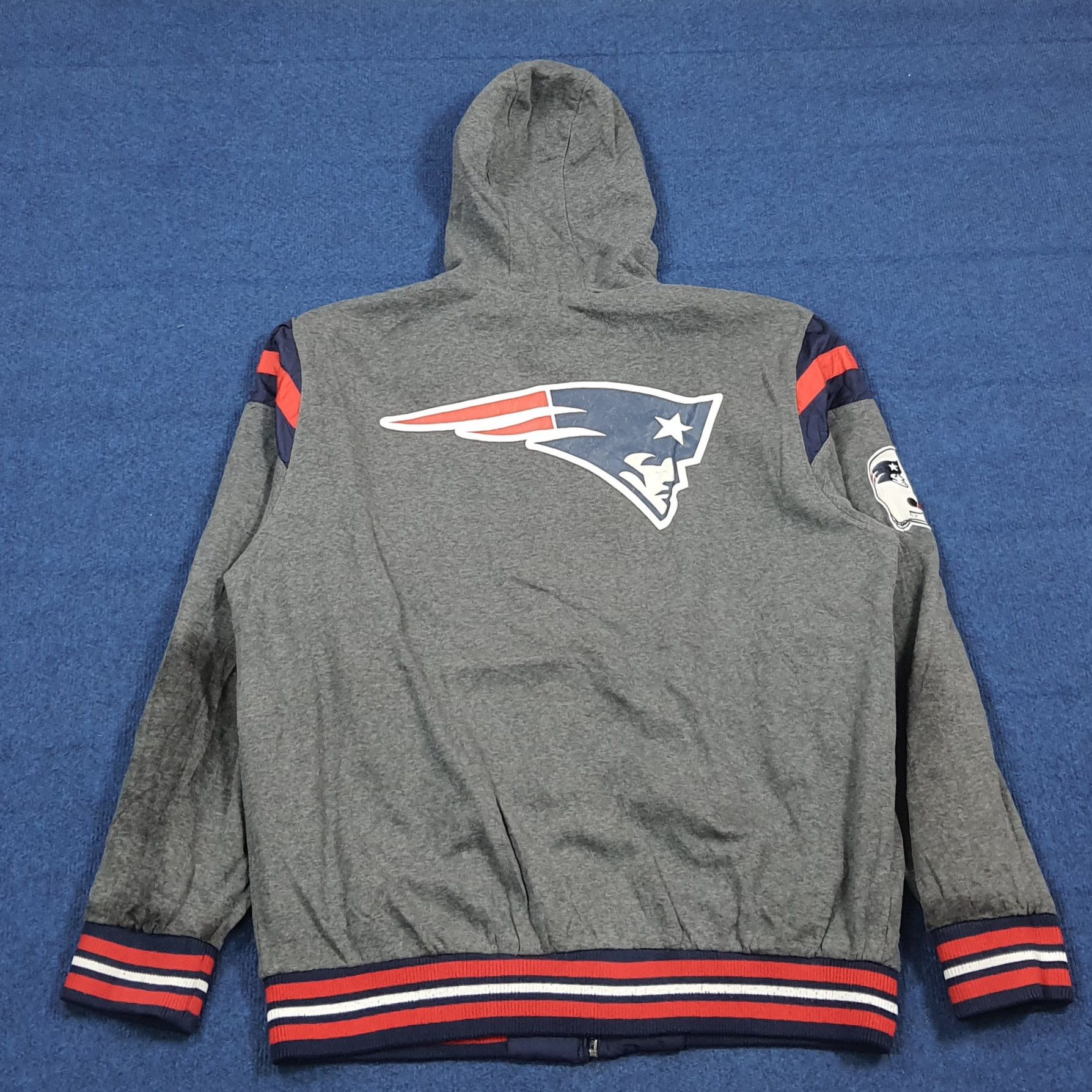 NFL Vintage New England Patriots Reversible Jacket Hoodie C288N2 Size US XL / EU 56 / 4 - 10 Thumbnail