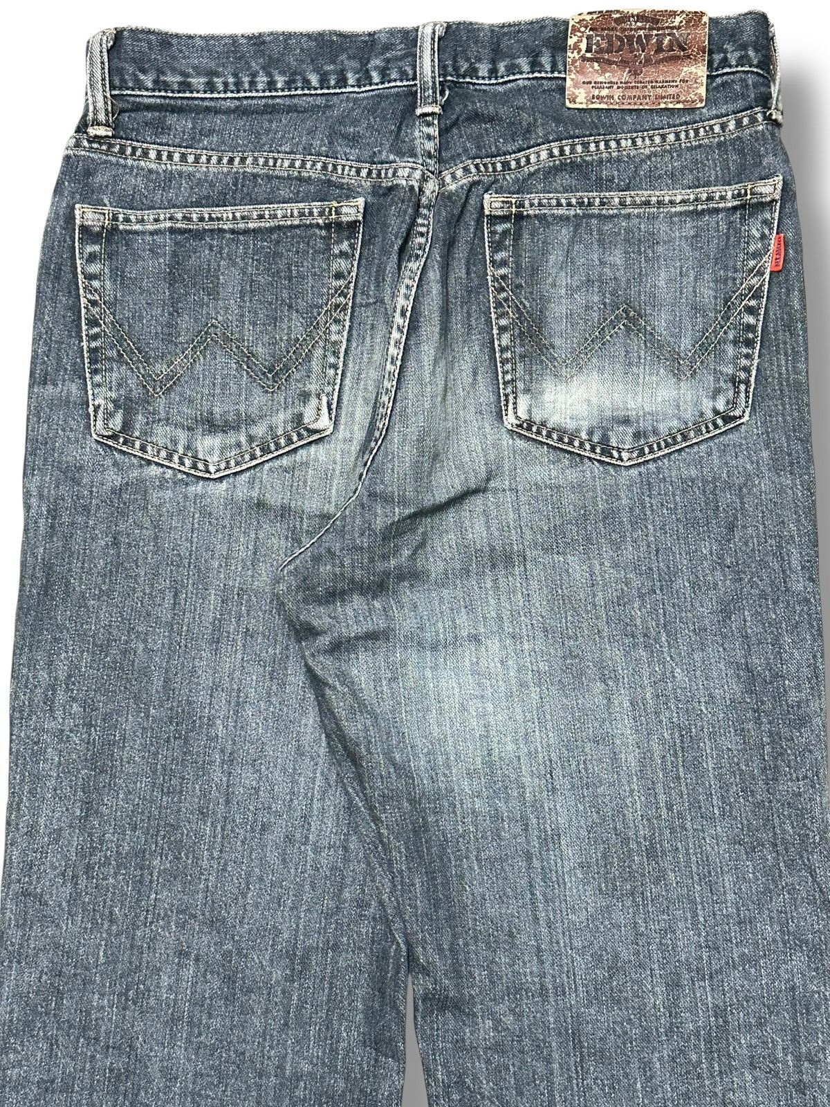 Edwin Rare Edwin Vintage Orange Tab Straight Loose and Faded Wash Size US 31 - 6 Thumbnail