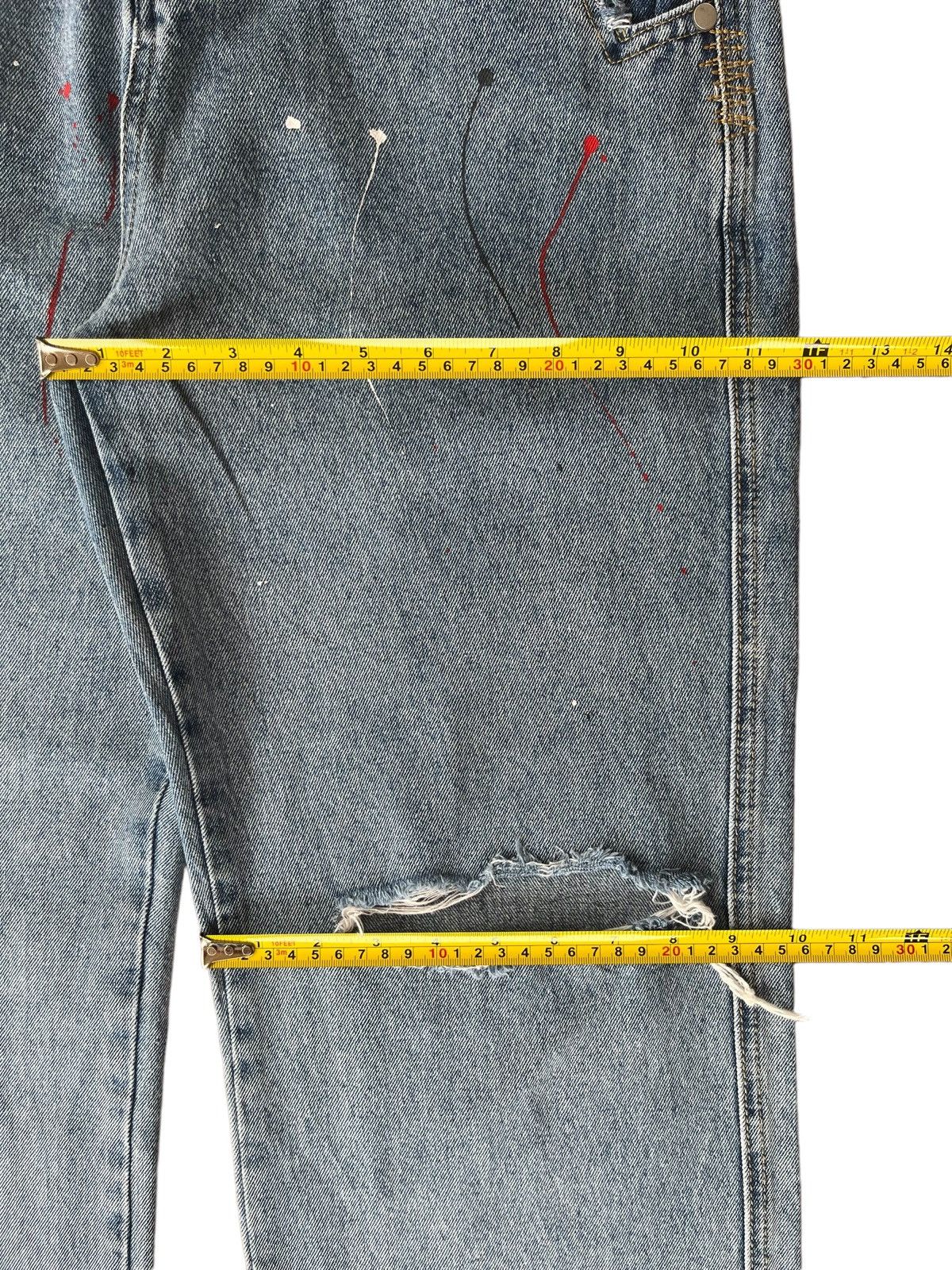 Japanese Brand Vintage Japanese Brand Paint Splatter Distressed Baggy Jeans Size US 30 / EU 46 - 14 Thumbnail