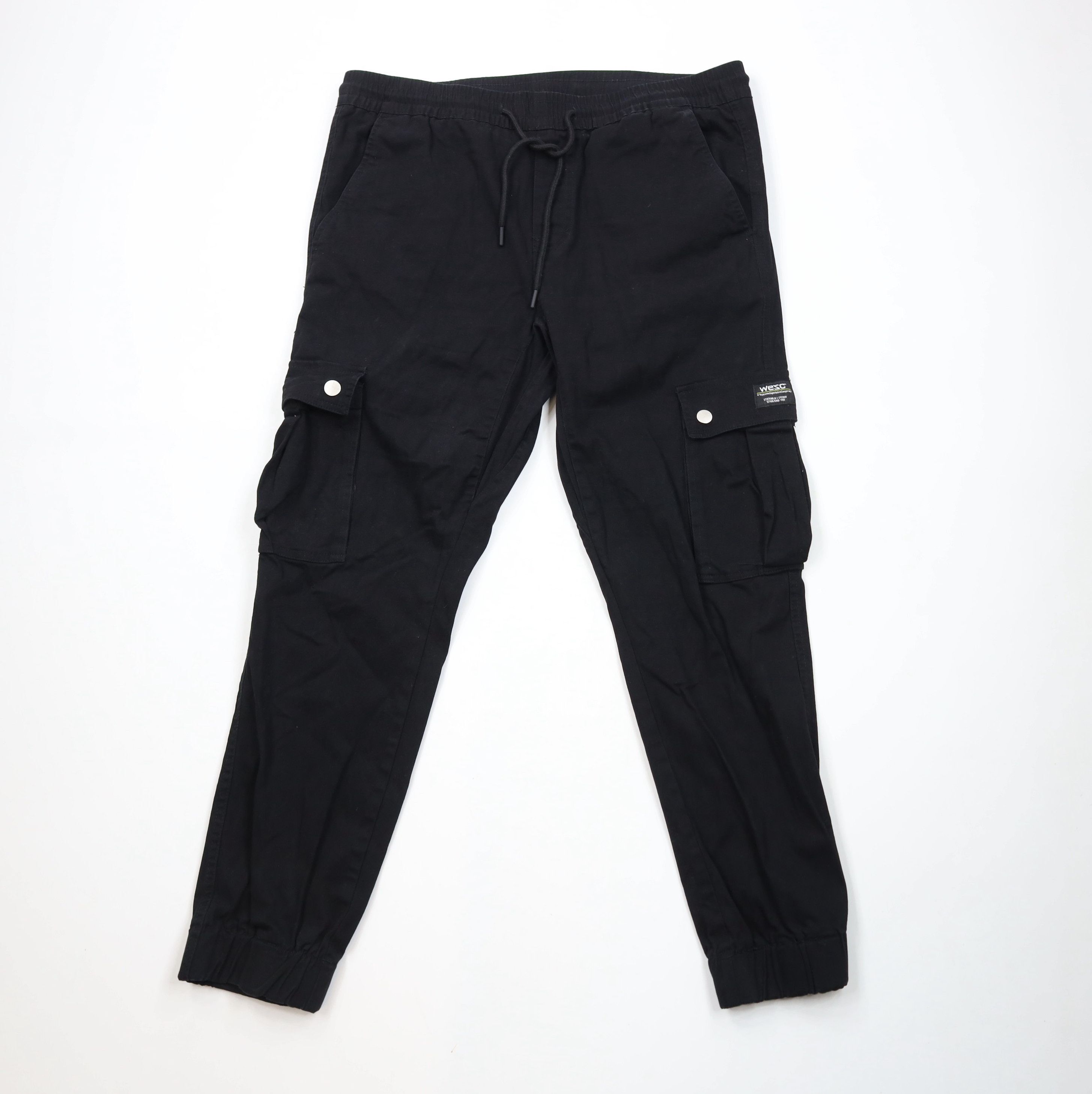 Vintage × WeSC WESC Streetwear Cuffed Cargo Joggers Jogger Pants Black Size US 36 / EU 52 - 1 Thumbnail