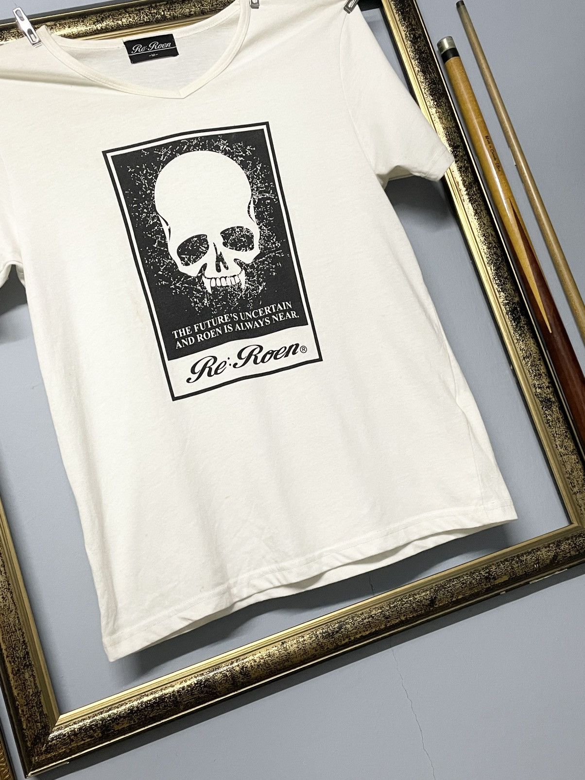 Designer Vintage 1990s Japan Designer Re Roen Skull Biohazard Tee Size US S / EU 44-46 / 1 - 5 Thumbnail