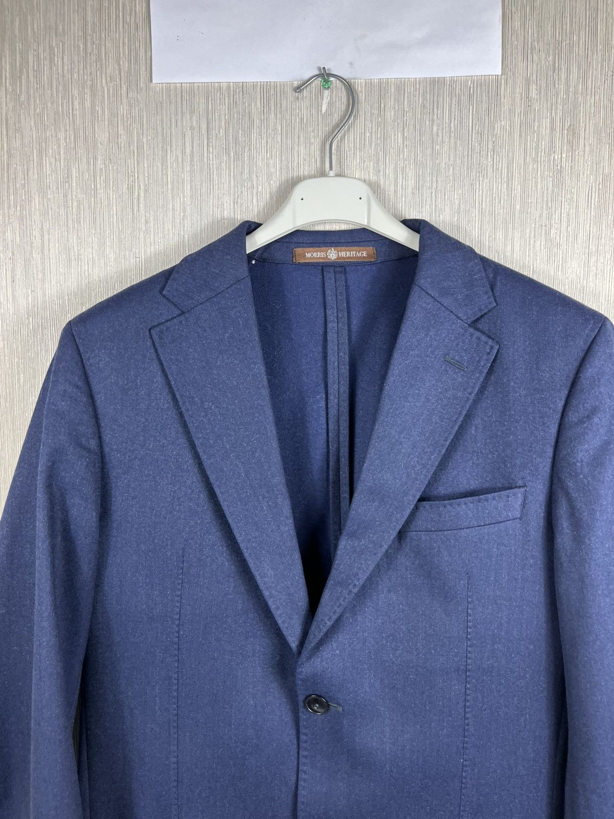 Designer × Morris Morris Heritage wool Mike plain flannel suit jacket blazer Size US L / EU 52-54 / 3 - 3 Thumbnail