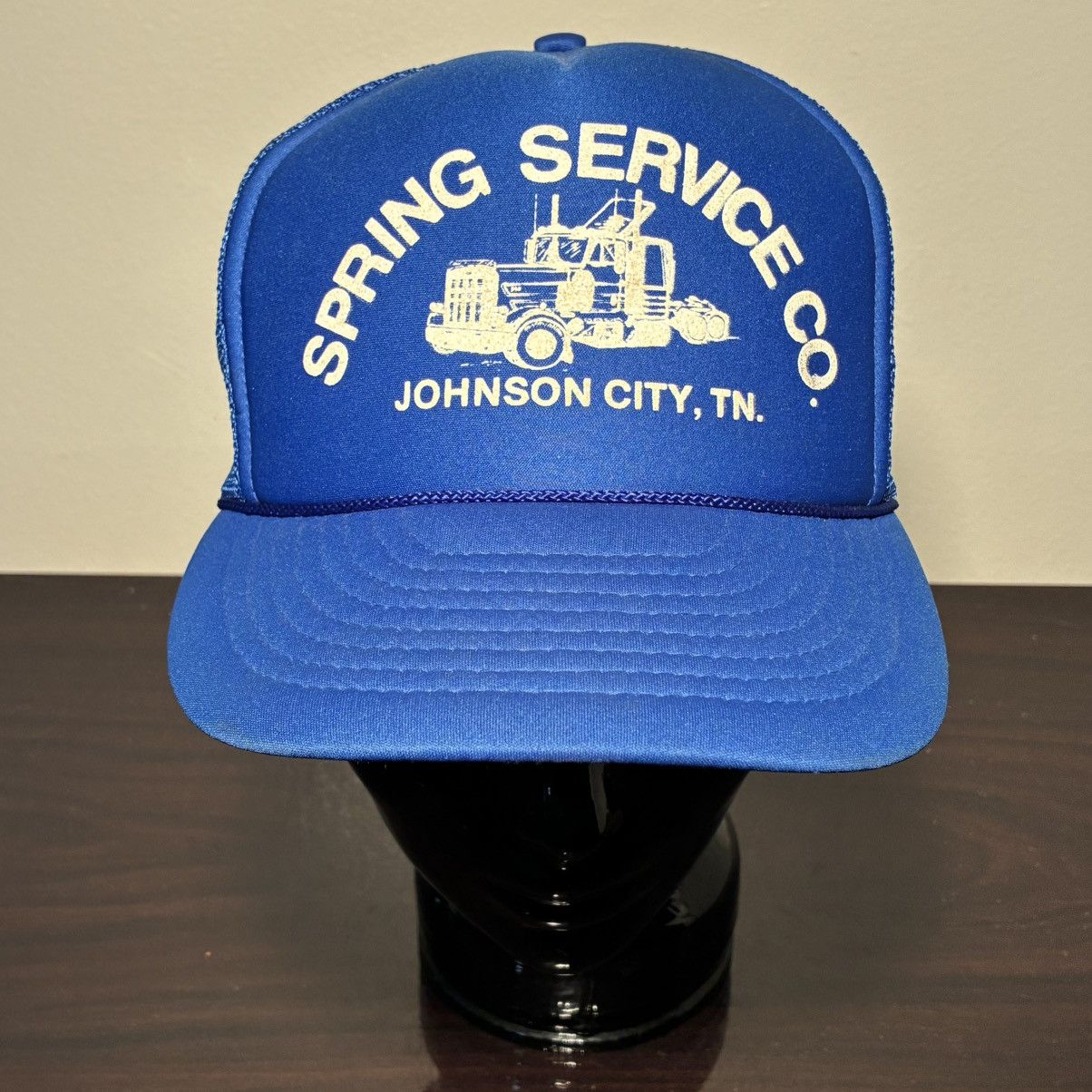 Other 80s Nissin Spring Service Co. blue trucker hat Size ONE SIZE - 1 Thumbnail