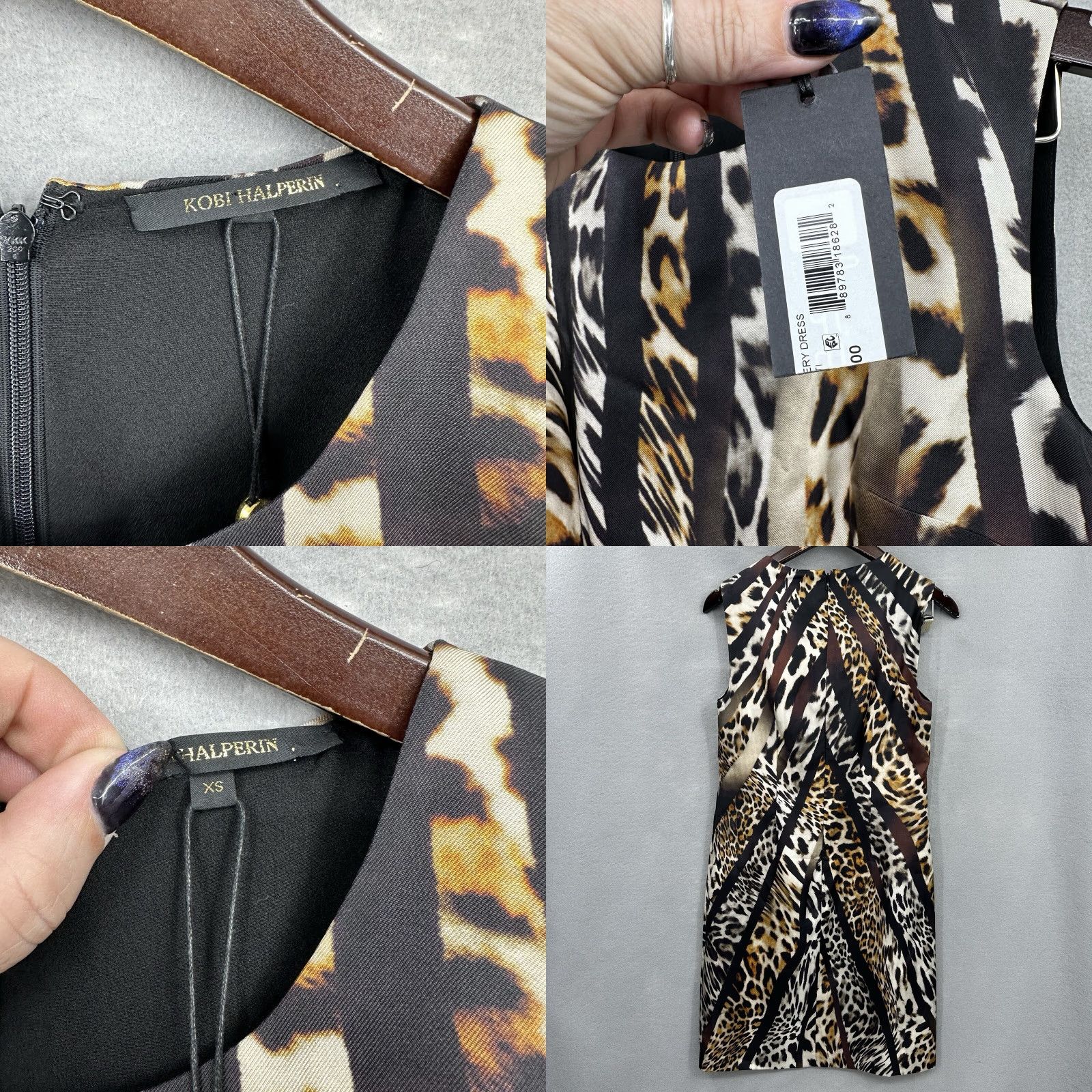 KOBI HALPERIN Kobi Halperin Kery Dress Women XS Animal Print Shift Leopard Clothing Sleeveless Black Silk Knee Vintage No Size XS / US 0-2 / IT 36-38 - 8 Thumbnail