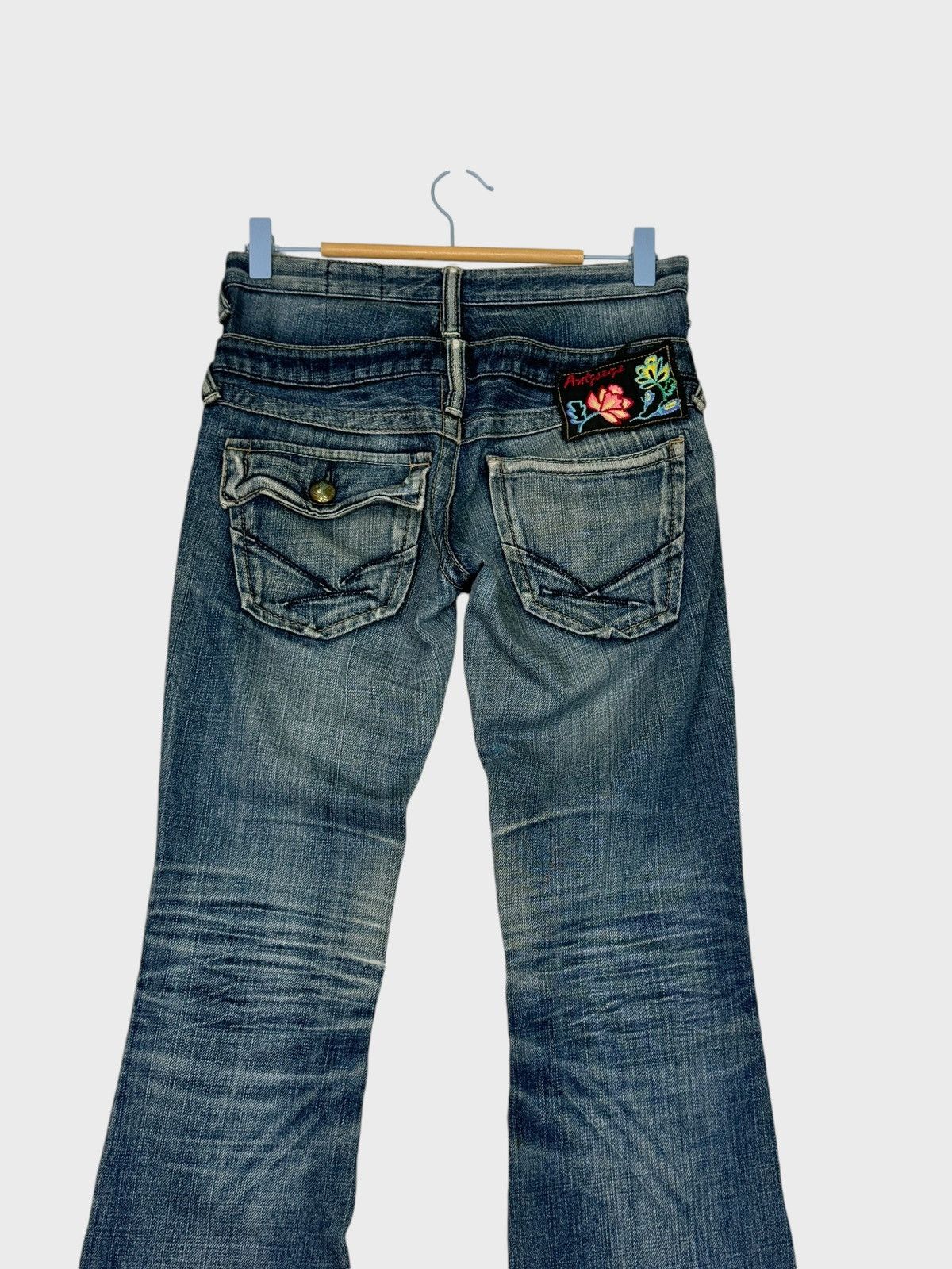 Japanese Brand FLARE ANTGAUGE DOUBLE WAIST DISTRESSED DENIM Size US 28 / EU 44 - 10 Thumbnail