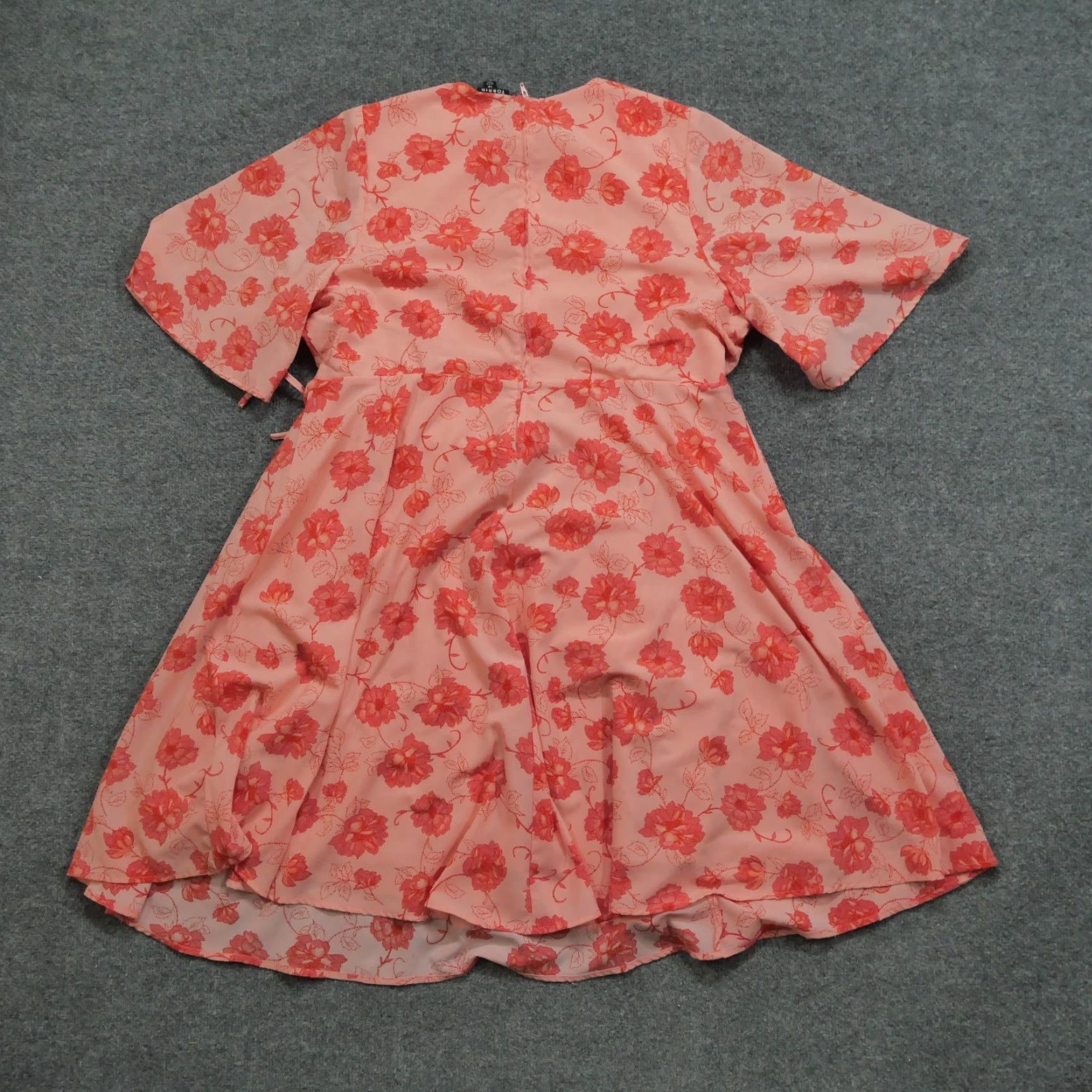 Torrid Dress Womens 18 Flowers Floral Print Wrap Short Sleeve V-Neck Pink  Polyester Plus Size 18 Fit & Flare Floral Summer Spring Womens