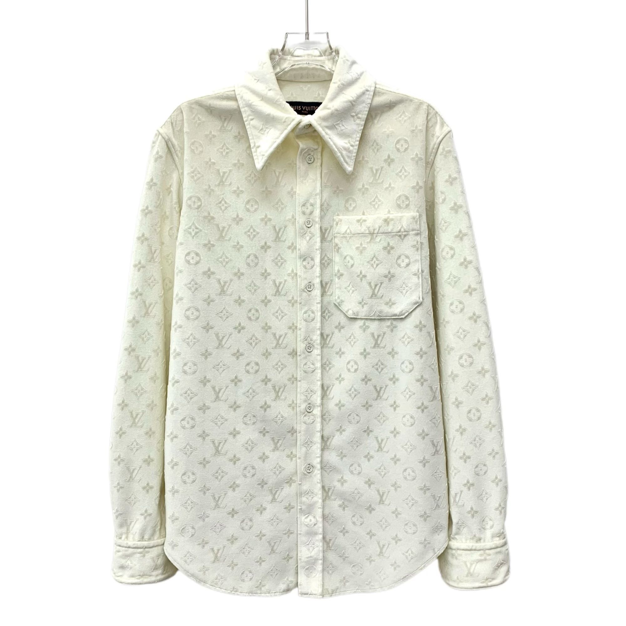 Louis Vuitton Louis Vuitton S White Logo Embossed Long-Sleeved Shirt 100% Size US S / EU 44-46 / 1 - 1 Thumbnail
