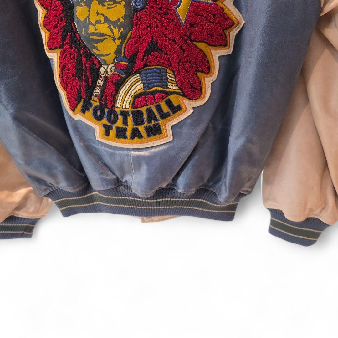 Avirex Avirex - S Leather Jacket Beige Red College Stadium 90s 80s Size US S / EU 44-46 / 1 - 4 Thumbnail