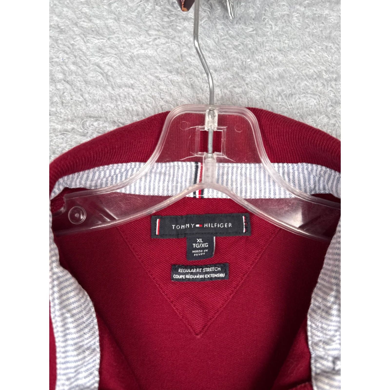 Tommy Hilfiger Tommy Hilfiger Shirt Men Extra Large Red Cotton Stretch Polo Golfer Mens Size US XL / EU 56 / 4 - 7 Thumbnail