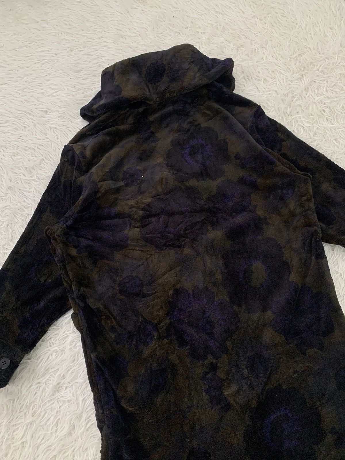 Yohji Yamamoto Cozy Flowers Art Y's For Living Fleece Long Coat Size US S / EU 44-46 / 1 - 7 Thumbnail
