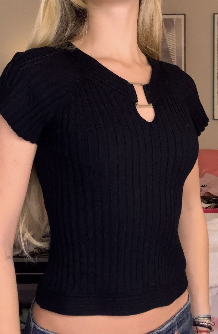 Vintage Black buckle top Size S / US 4 / IT 40 - 2 Thumbnail