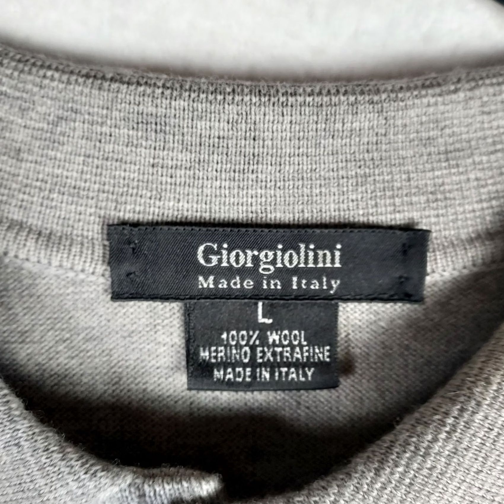 Vintage Giorgiolini Made in Italy Merino Wool Polo Sweater Mens Large Gray Pullover Knit Long Sleeve Collared Casual Winter Fall Spring Regular Size L Size US L / EU 52-54 / 3 - 4 Thumbnail