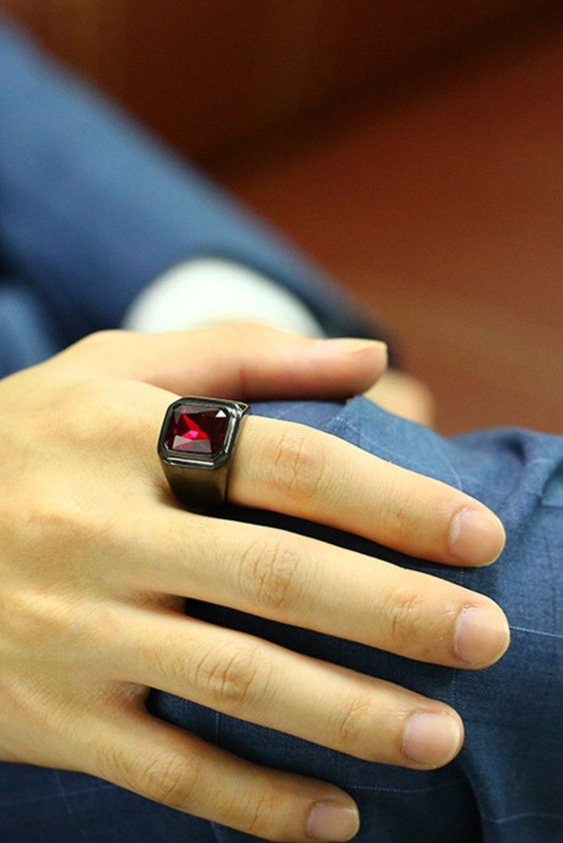 Japanese Brand × Jewelry × Vintage Red Stone Ring Size ONE SIZE - 4 Thumbnail