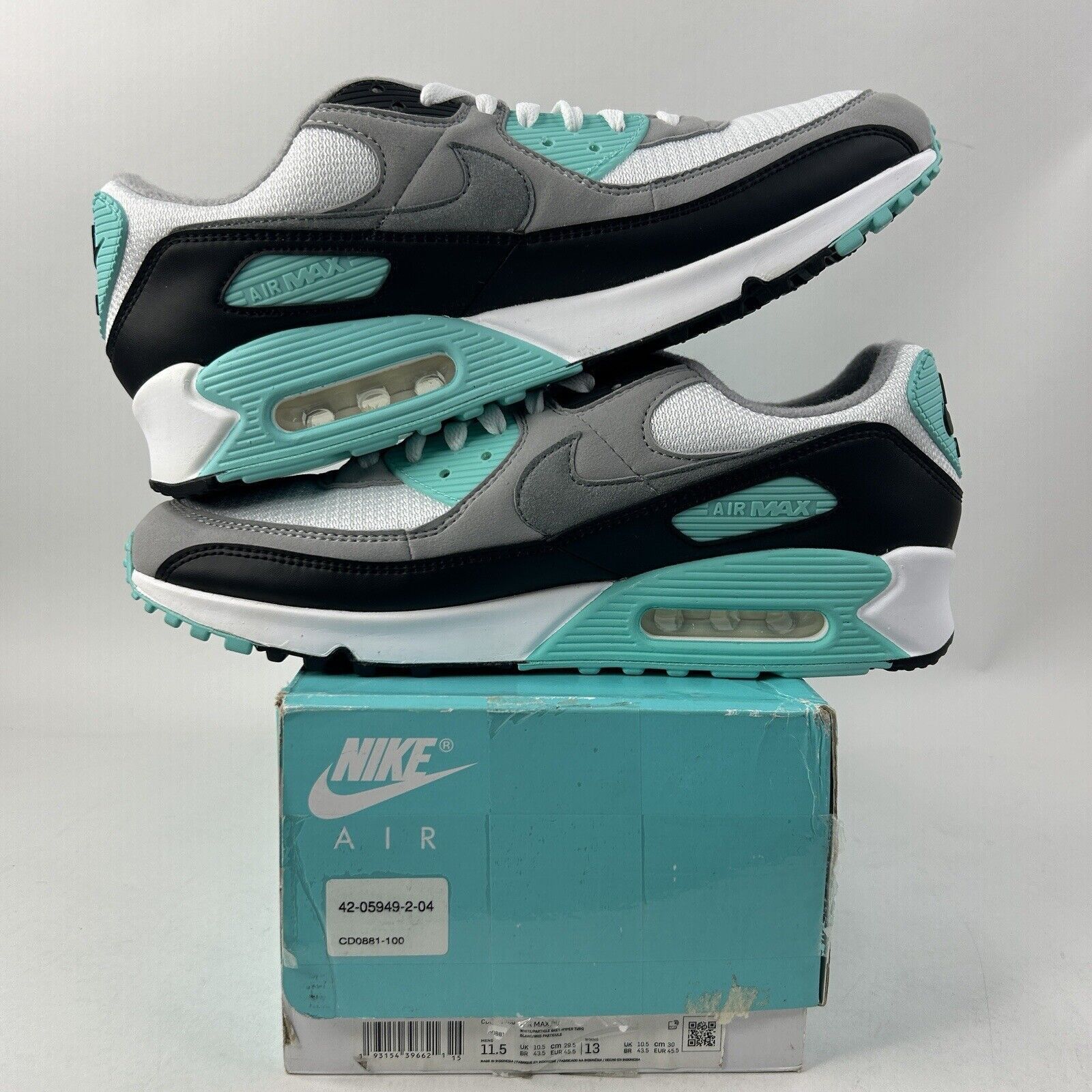 Nike Nike Air Max 90 Recraft “Hyper Turquoise” 2024 Size US 11.5 / EU 44-45 - 3 Thumbnail