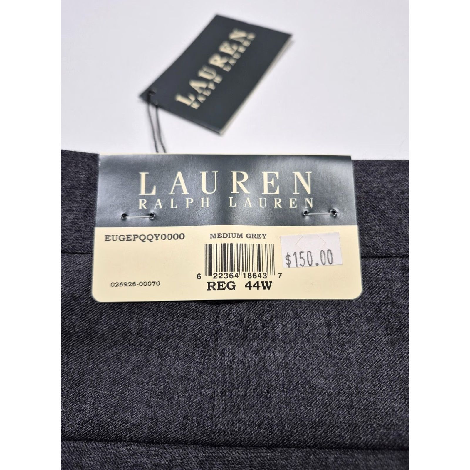 Ralph Lauren VTG Lauren Ralph Lauren Dress Pants Men 44x36 Gray Wool Flat Front Unhemmed Adjustable Hem Slant Pockets Dress Trousers Formal Office Winter Size US 44 / EU 60 - 4 Thumbnail