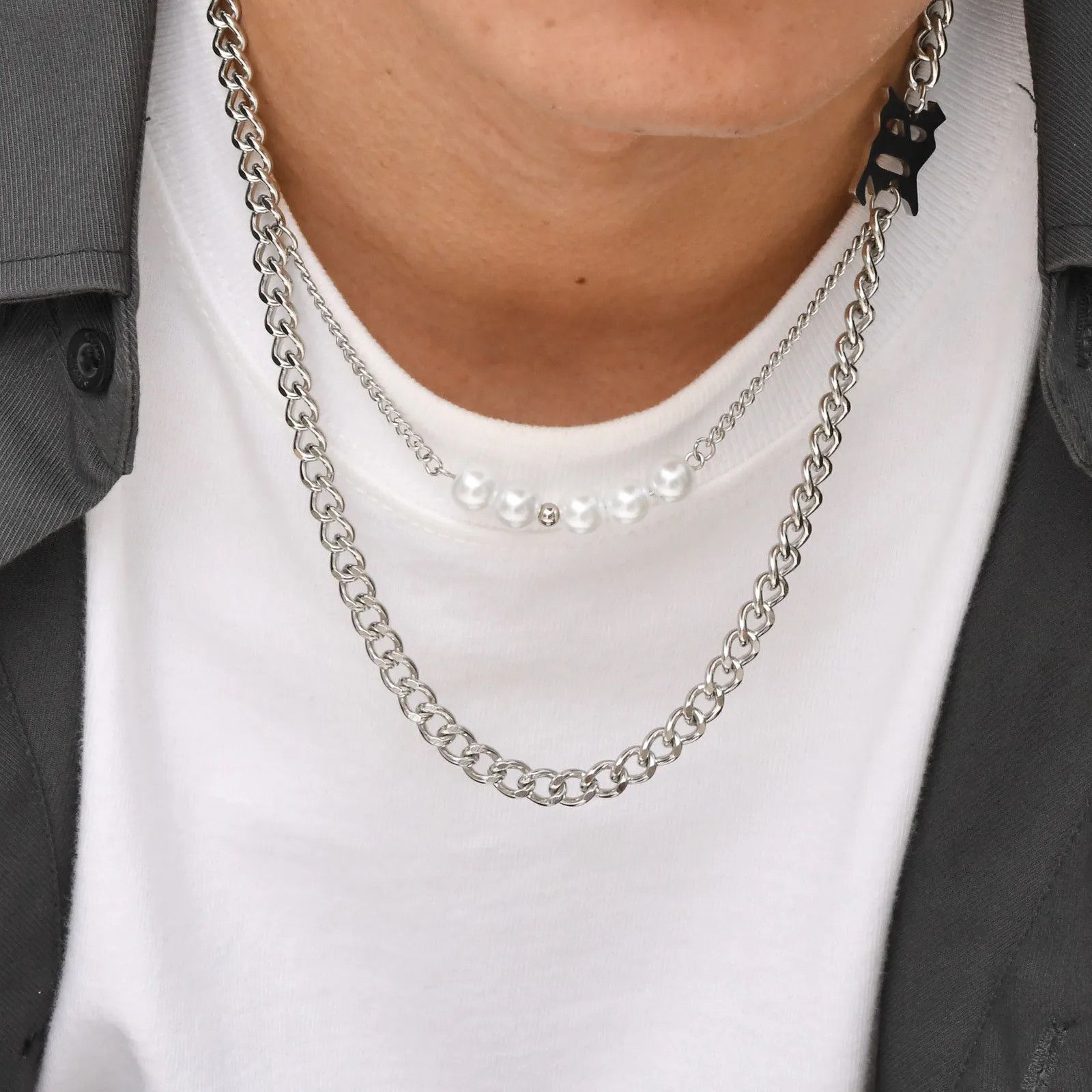 Jewelry × Vintage Pearl Cuban Chain Necklace Size ONE SIZE - 3 Thumbnail
