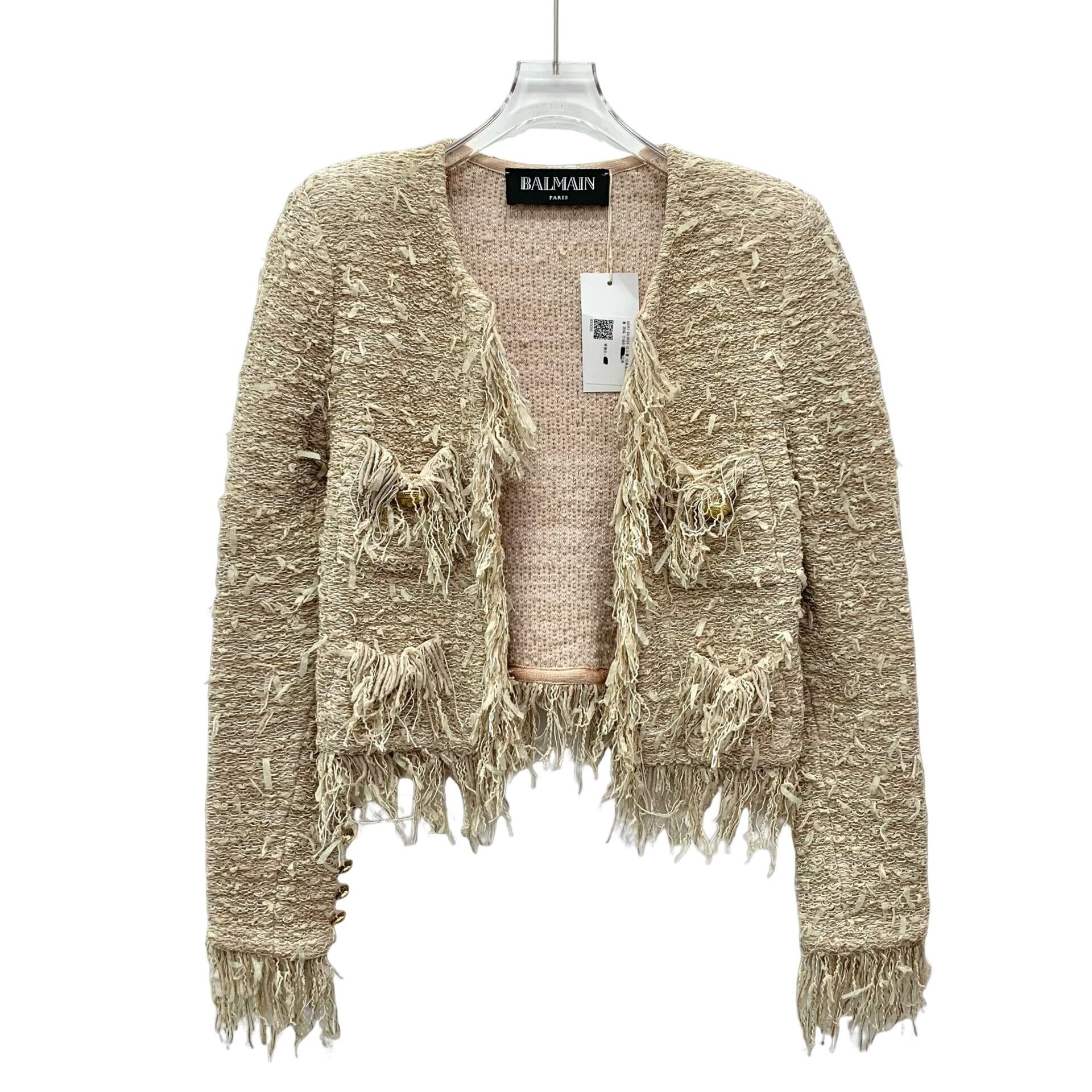 Balmain Balmain Fringe Tweed Knit Jacket 38 Size S / US 4 / IT 40 - 1 Thumbnail