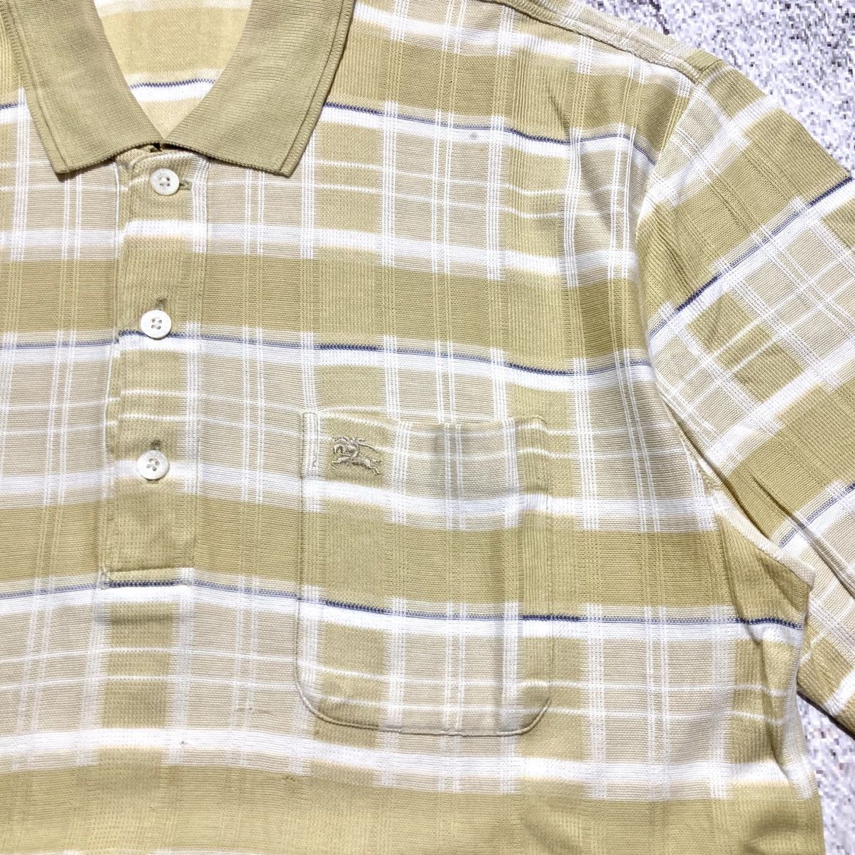 Burberry 1990s Vintage Burberrys Nova Check Pocket Polo Tshirt Luxury Size US L / EU 52-54 / 3 - 5 Thumbnail