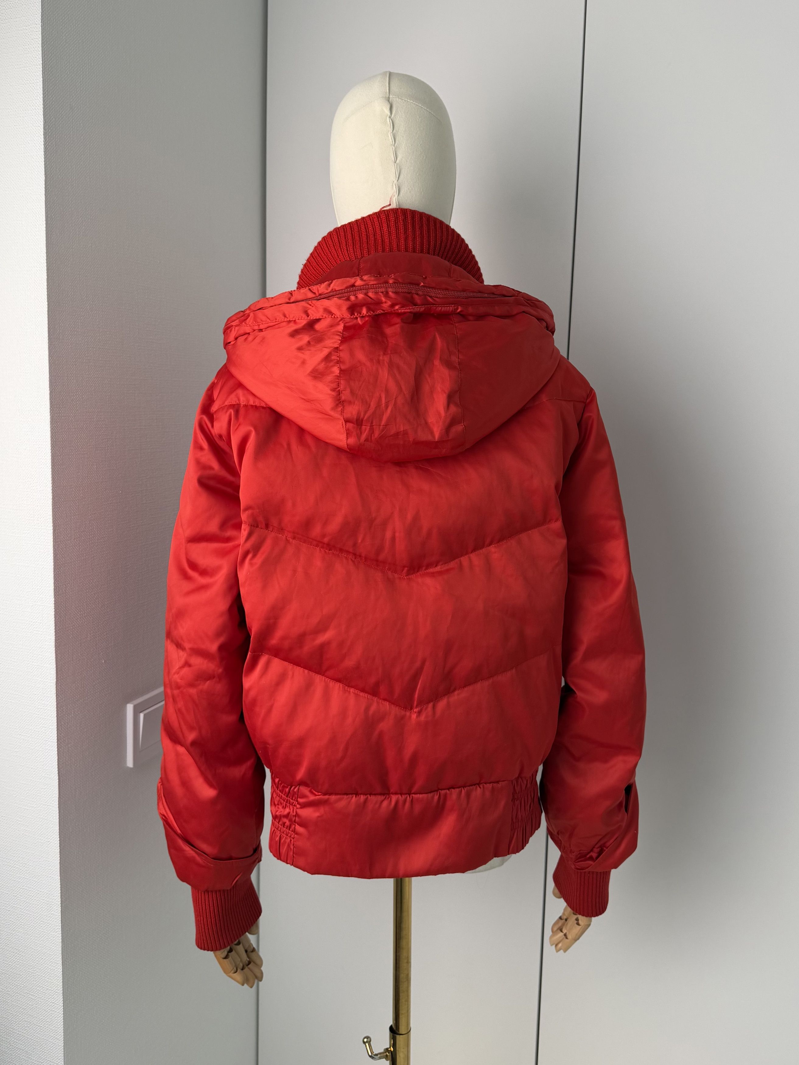 Vintage Vintage Red Puffer Jacket Women's Hooded Quilted Winter Coat Size L / US 10 / IT 46 - 5 Thumbnail