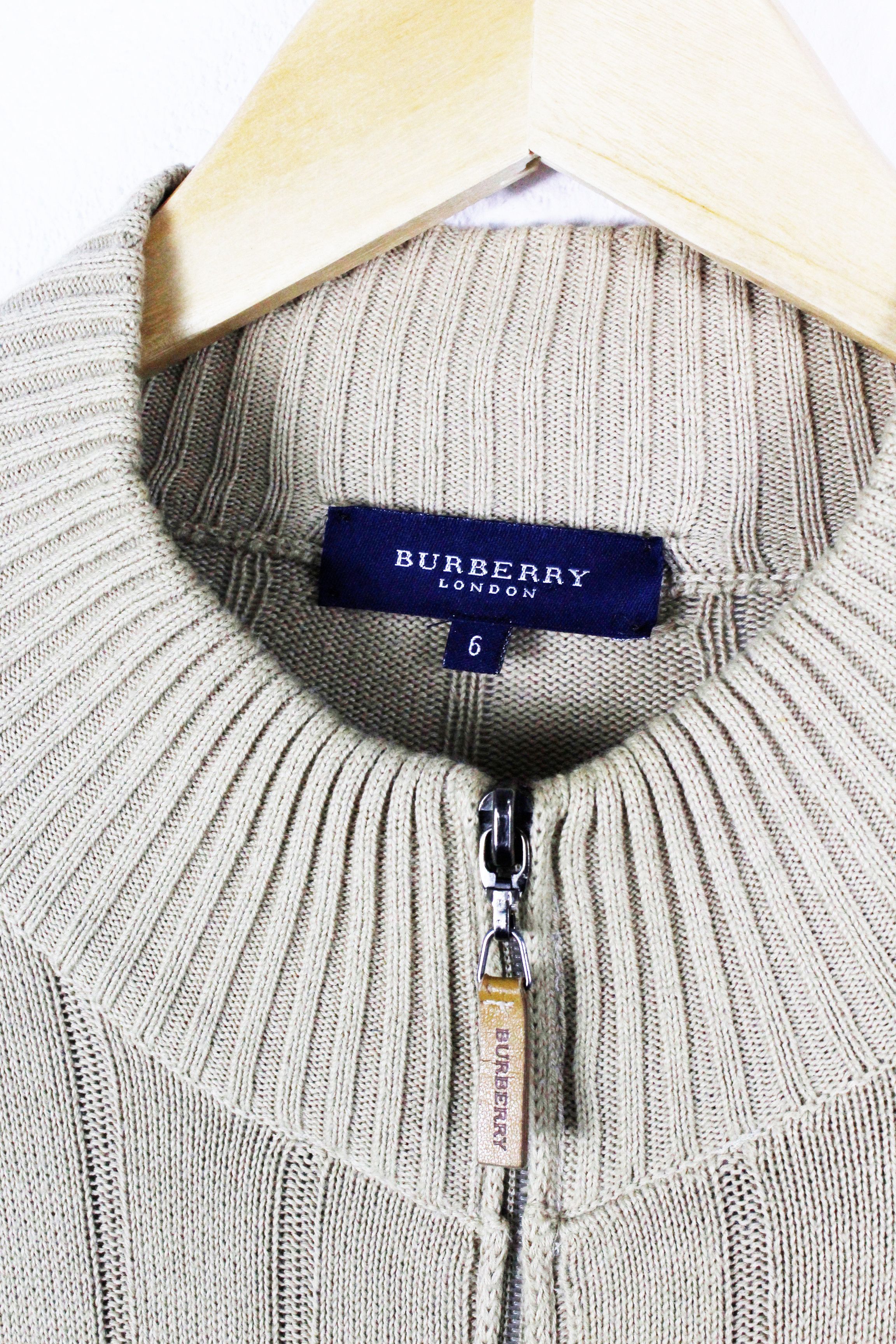 Burberry Burberry Knight Logo Beige Ribbed Zip Track Sweater Jumper Size US XXL / EU 58 / 5 - 4 Thumbnail
