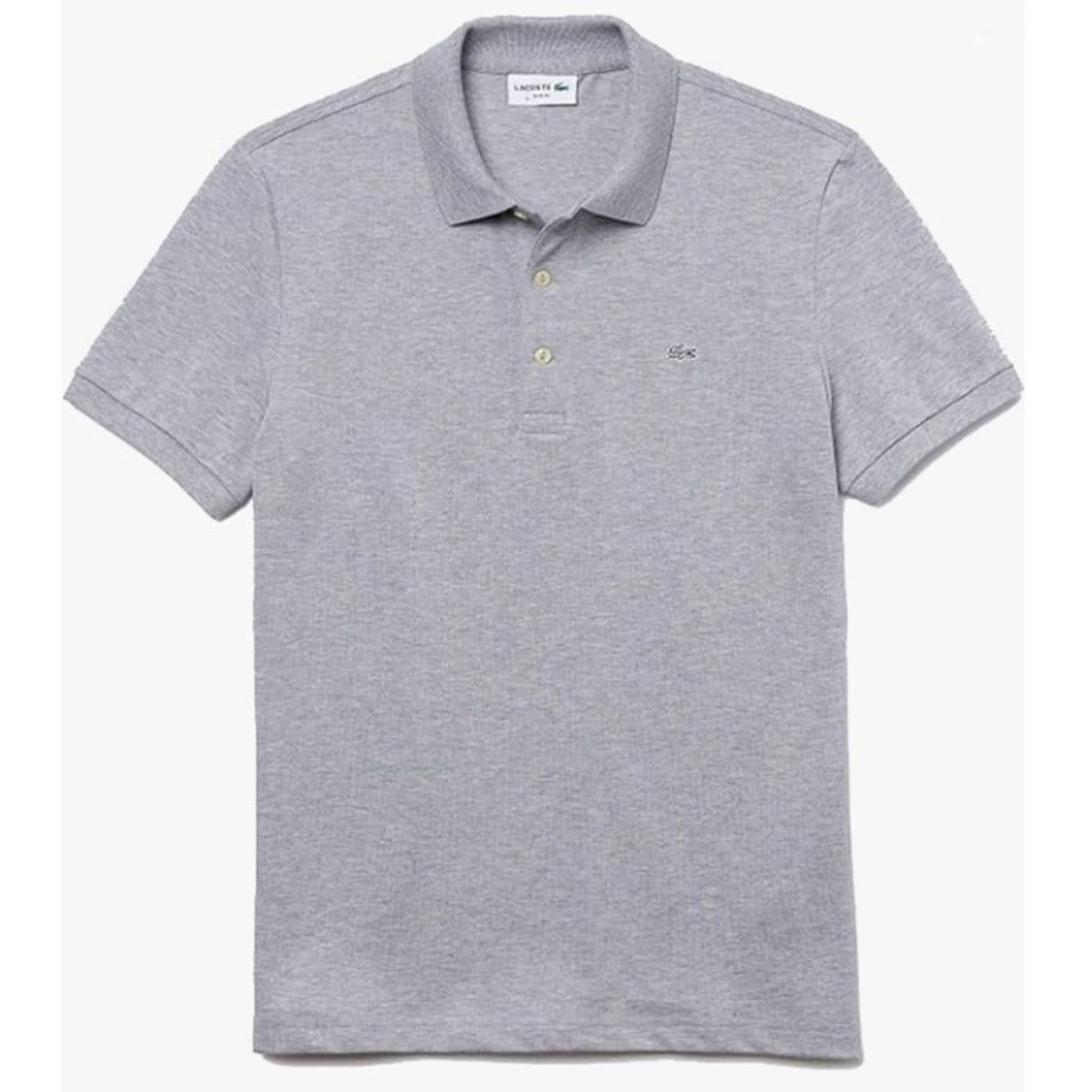 Lacoste Lacoste Men's Stretch Mini Pique Slim Fit Polo Grey 2XL Size US XXL / EU 58 / 5 - 1 Thumbnail