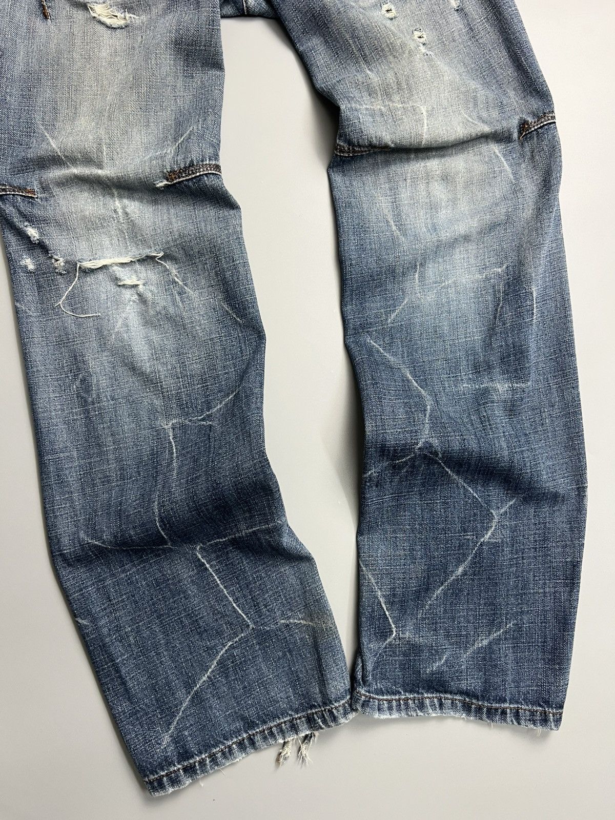 Marithe + Francois Girbaud × Vintage Vintage 2000s MFG Distressed Splash Flare Denim Size US 32 / EU 48 - 4 Thumbnail