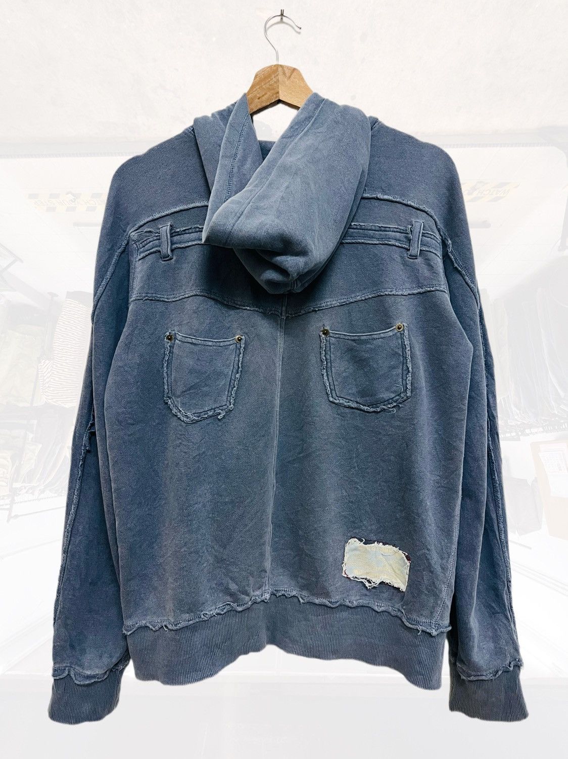 Japanese Brand SKY BOMBER 391B08 RECONSTRUCTED ZIPPER HOODIE JACKET Size US M / EU 48-50 / 2 - 1 Thumbnail
