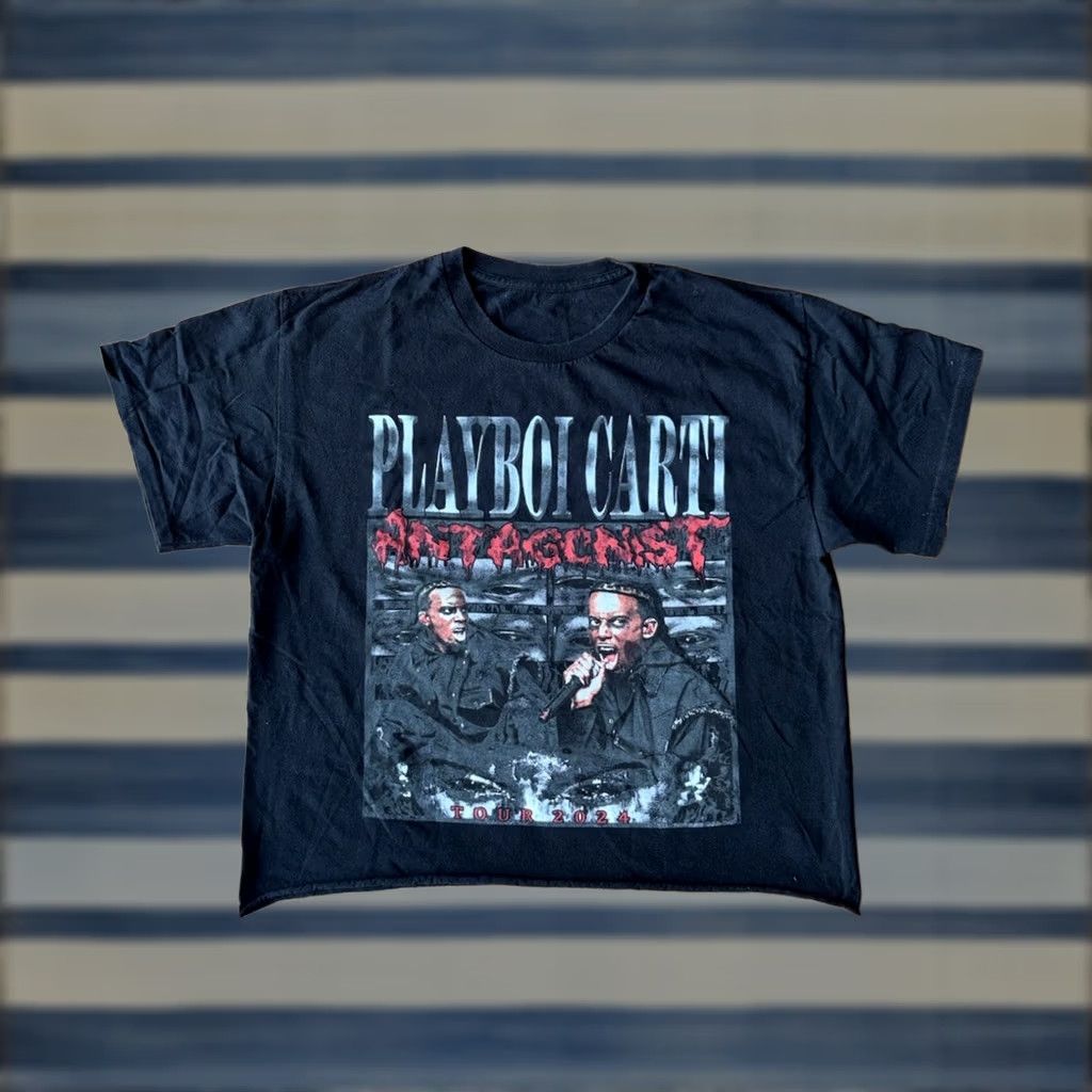 Vintage VINTAGE Playboi Carti Antagonist Concert Tour T-Shirt Medium Cropped Size US M / EU 48-50 / 2 - 1 Thumbnail