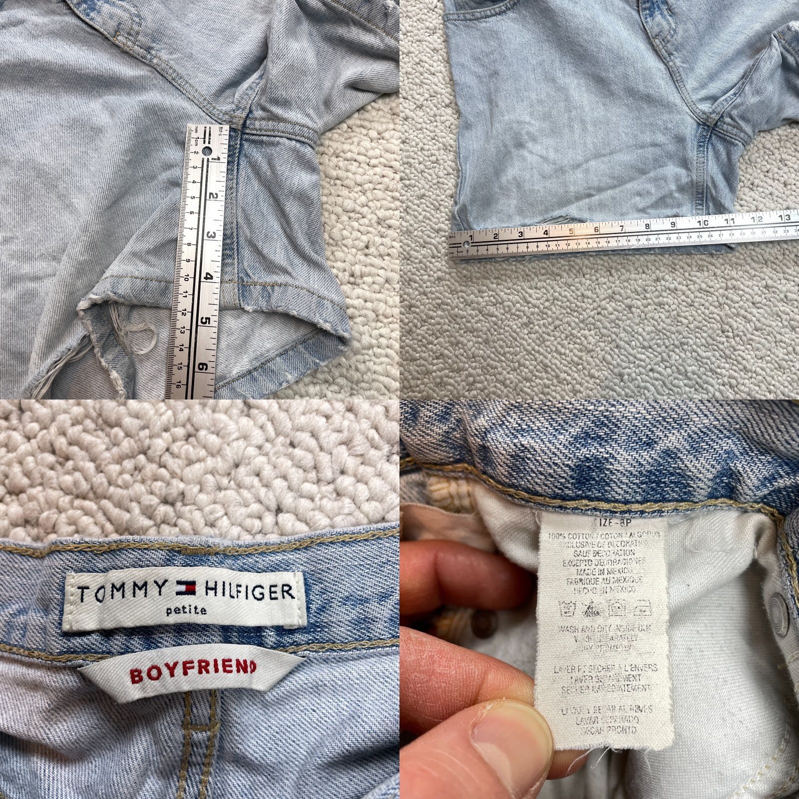 Tommy Hilfiger VINTAGE Tommy Hilfiger Jeans Shorts Womens 8 Petite Blue Denim Light Wash Boyfriend Fit Size 30" / US 8 / IT 44 - 8 Thumbnail