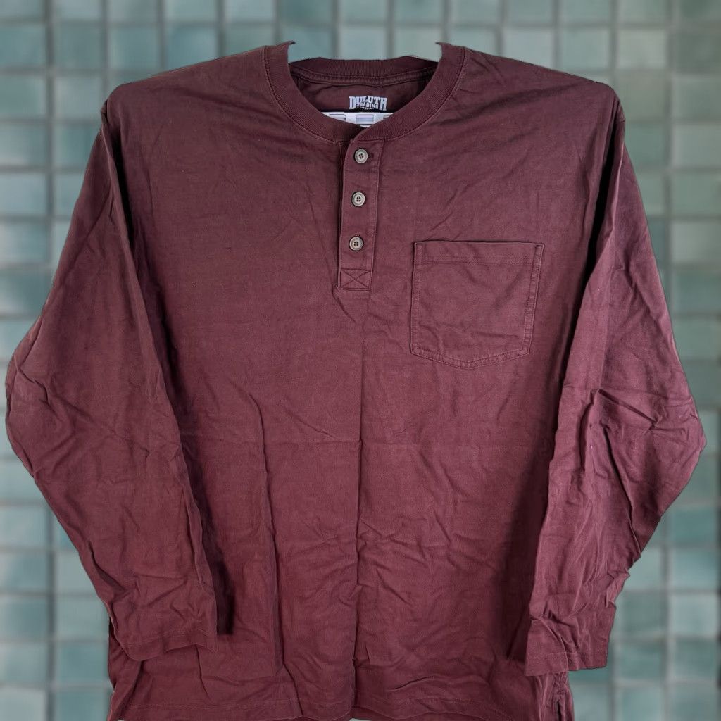 Vintage Duluth Trading Relaxed Longtail Henley T-Shirt Mens XL Burgundy Cotton Long Sleeve Classic Outdoor Size US XL / EU 56 / 4 - 1 Thumbnail