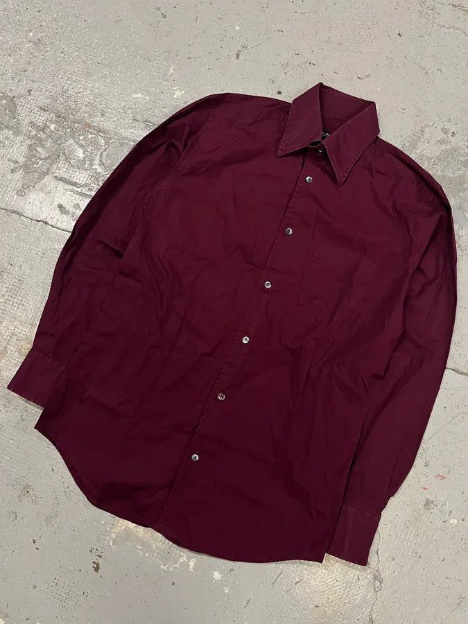 Dolce & Gabbana 2000s Dolce & Gabbana Burgundy Buttoned Up Shirt Size US S / EU 44-46 / 1 - 4 Thumbnail