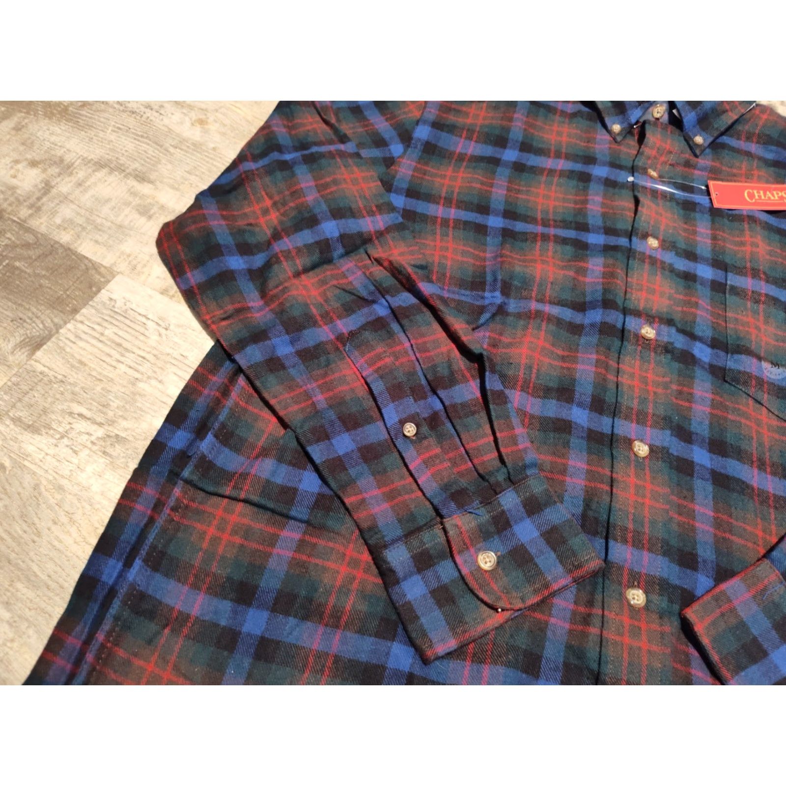 Chaps Chaps Shirt Mens Medium Washed Red Plaid Long Sleeve Button-Up Cotton Flannel Western Size US M / EU 48-50 / 2 - 4 Thumbnail