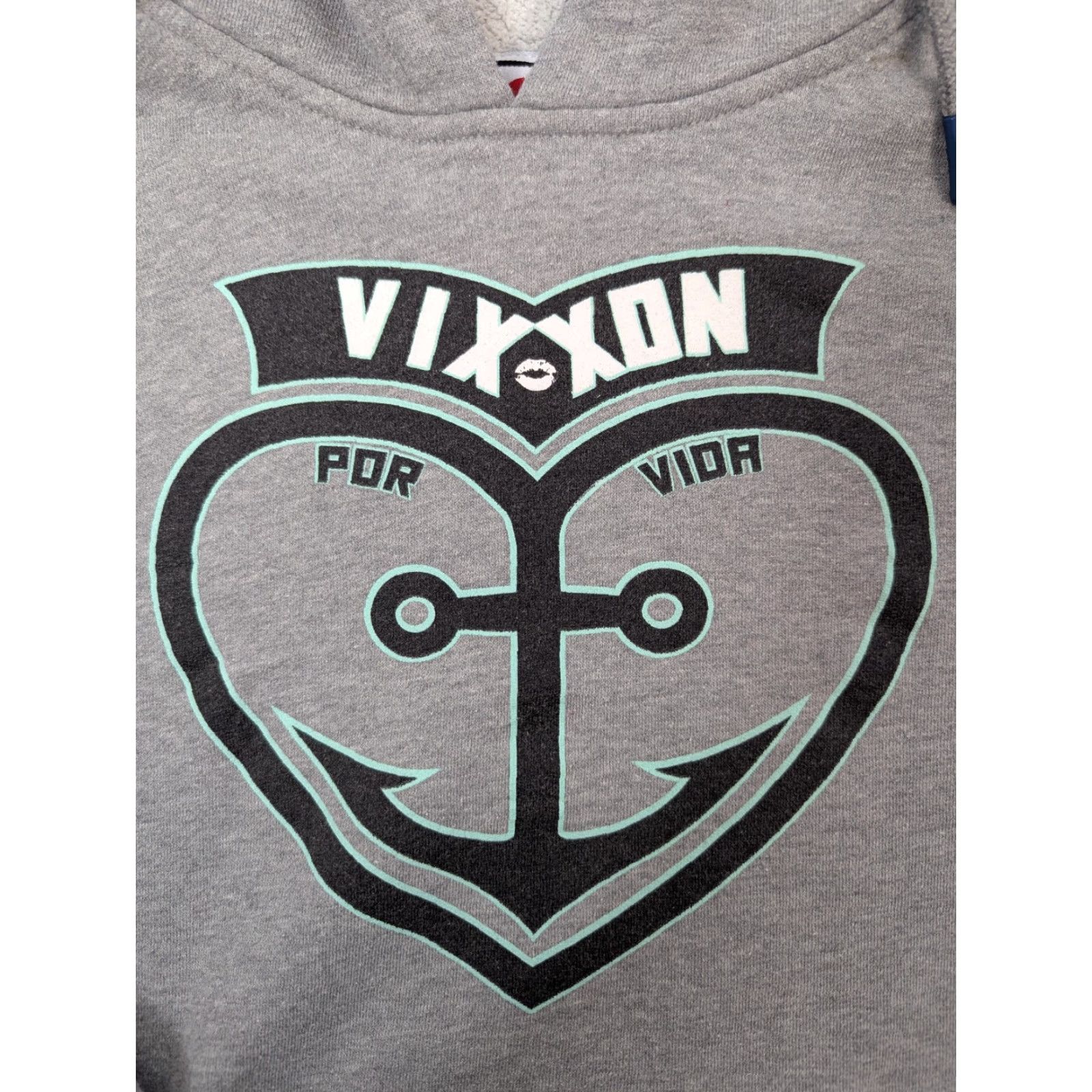 Vintage Dixxon Hoodie Women's M Gray Pullover Sweatshirt All Seasons Hooded Pockets Logo Tattoo Biker Size M / US 6-8 / IT 42-44 - 2 Thumbnail