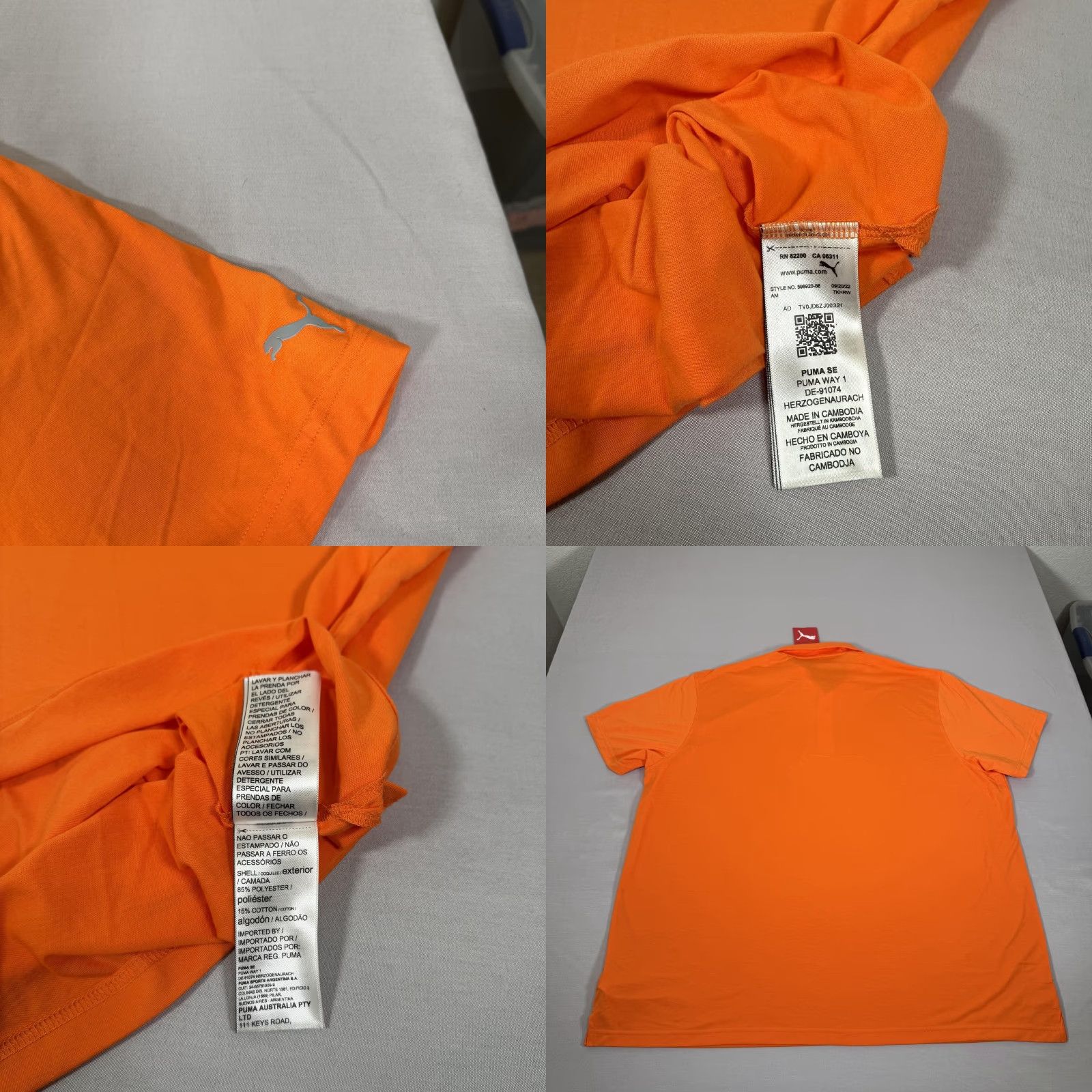 Puma Puma Shirt Mens 4XL Vibrant Orange Polo Fusion Golf Performance Short Sleeve Size US XXL / EU 58 / 5 - 8 Thumbnail