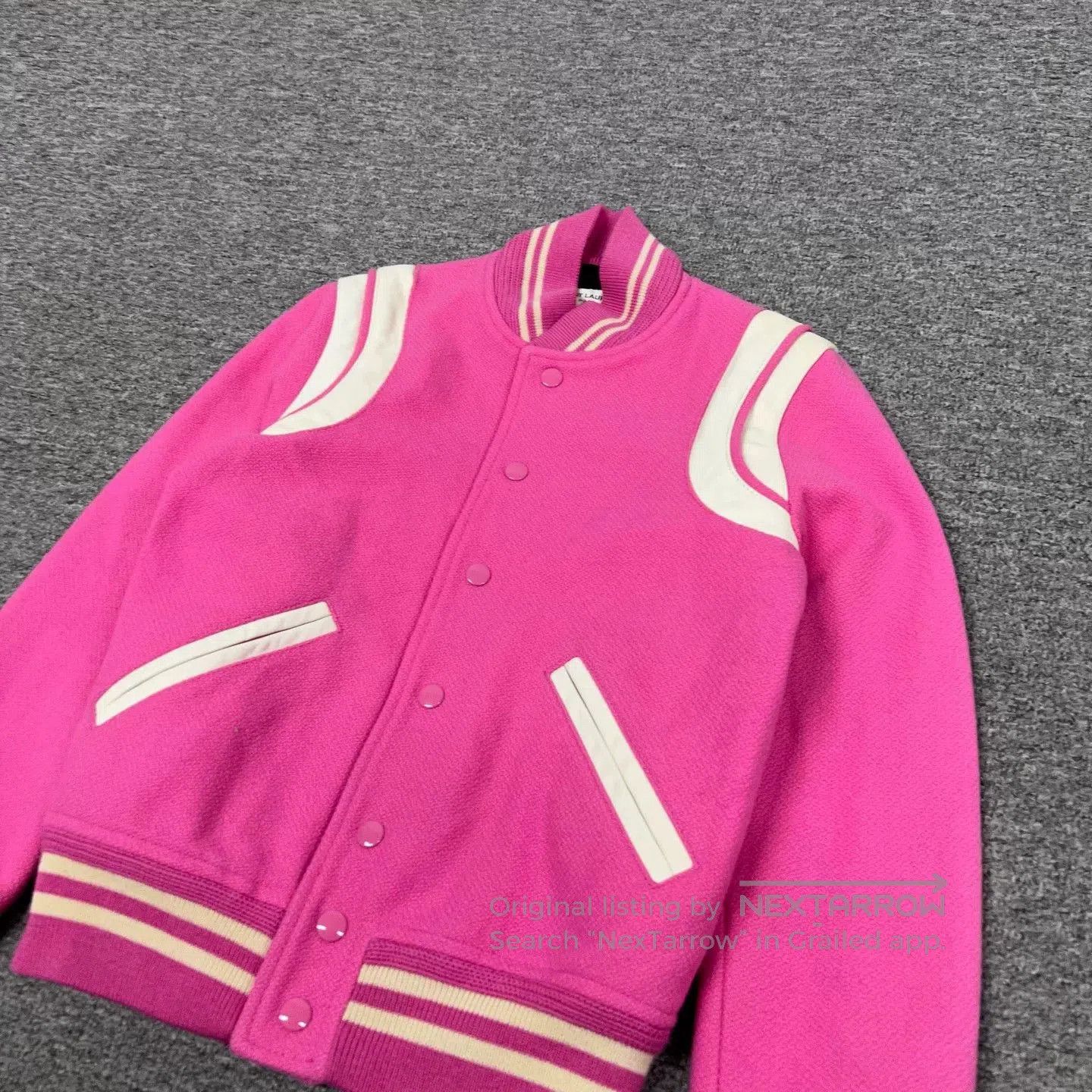 Saint Laurent Paris Saint Laurent 16FW Pink Baseball Jacket. Size XXS / US 00 / IT 34 - 5 Thumbnail