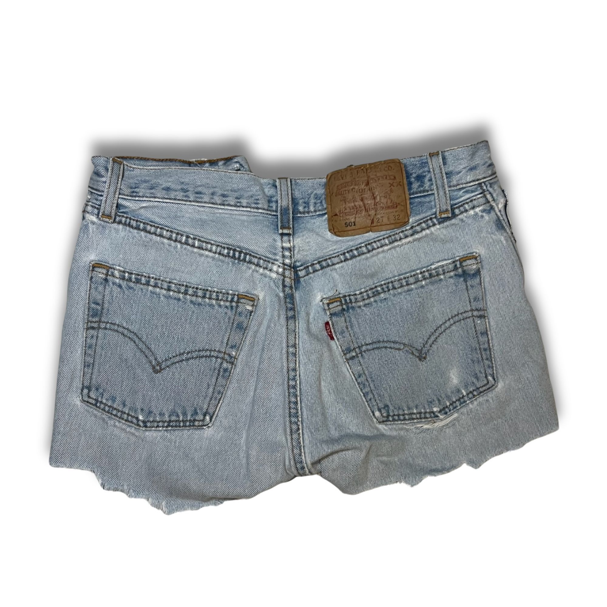 Levi's Levis 501 Distressed Denim Shorts W27 Button Fly Vintage Mad Size 27" / US 4 / IT 40 - 3 Thumbnail
